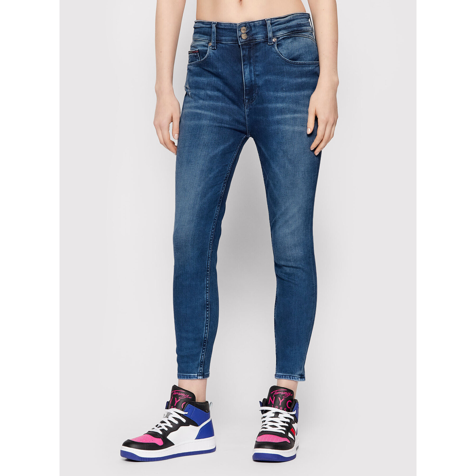 Tommy Jeans Džínsy Shape DW0DW09491 Tmavomodrá Skinny Fit - Pepit.sk