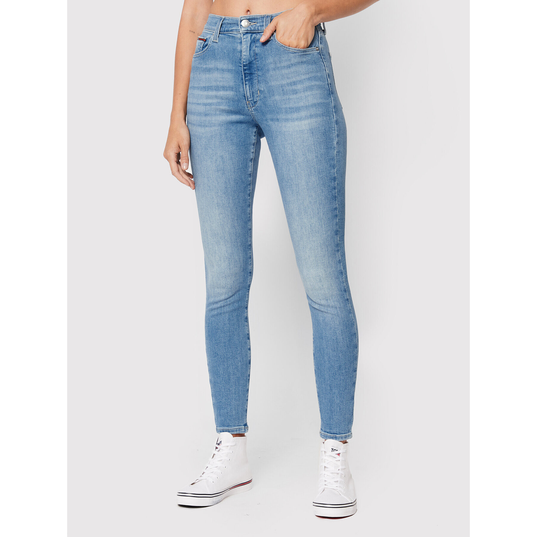 Tommy Jeans Džínsy Sylvia DW0DW13370 Modrá Super Skinny Fit - Pepit.sk