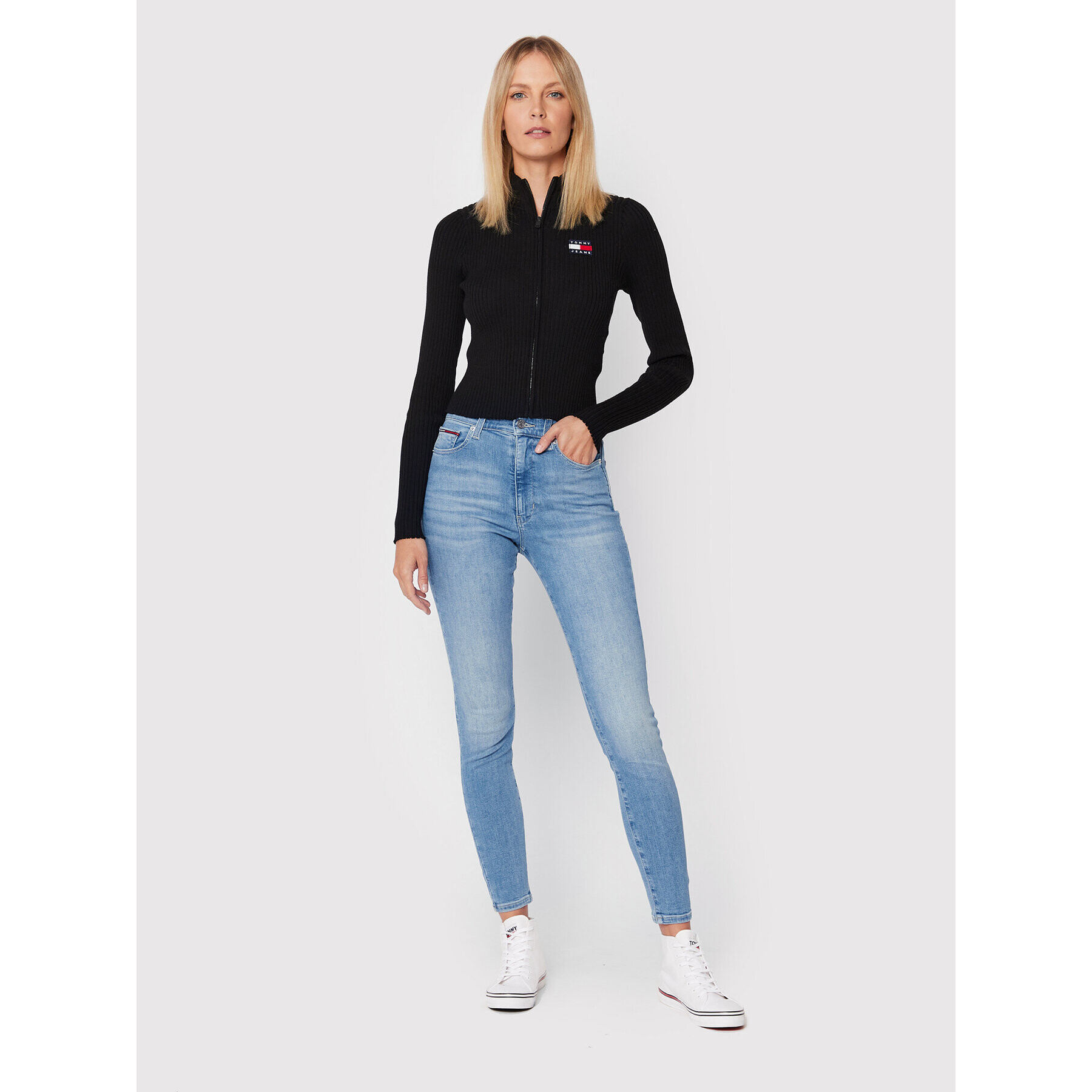 Tommy Jeans Džínsy Sylvia DW0DW13370 Modrá Super Skinny Fit - Pepit.sk