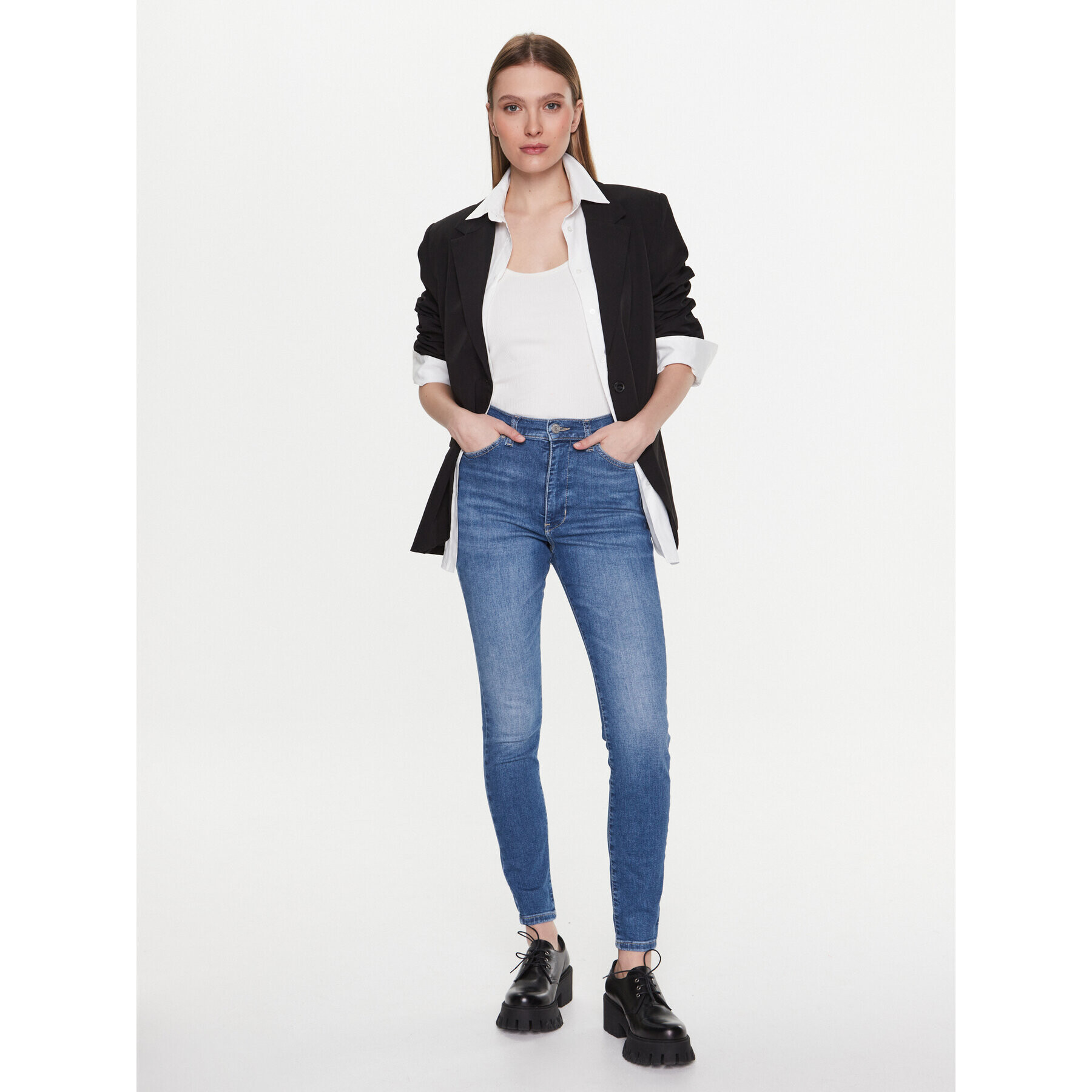 Tommy Jeans Džínsy Sylvia DW0DW15491 Modrá Skinny Fit - Pepit.sk