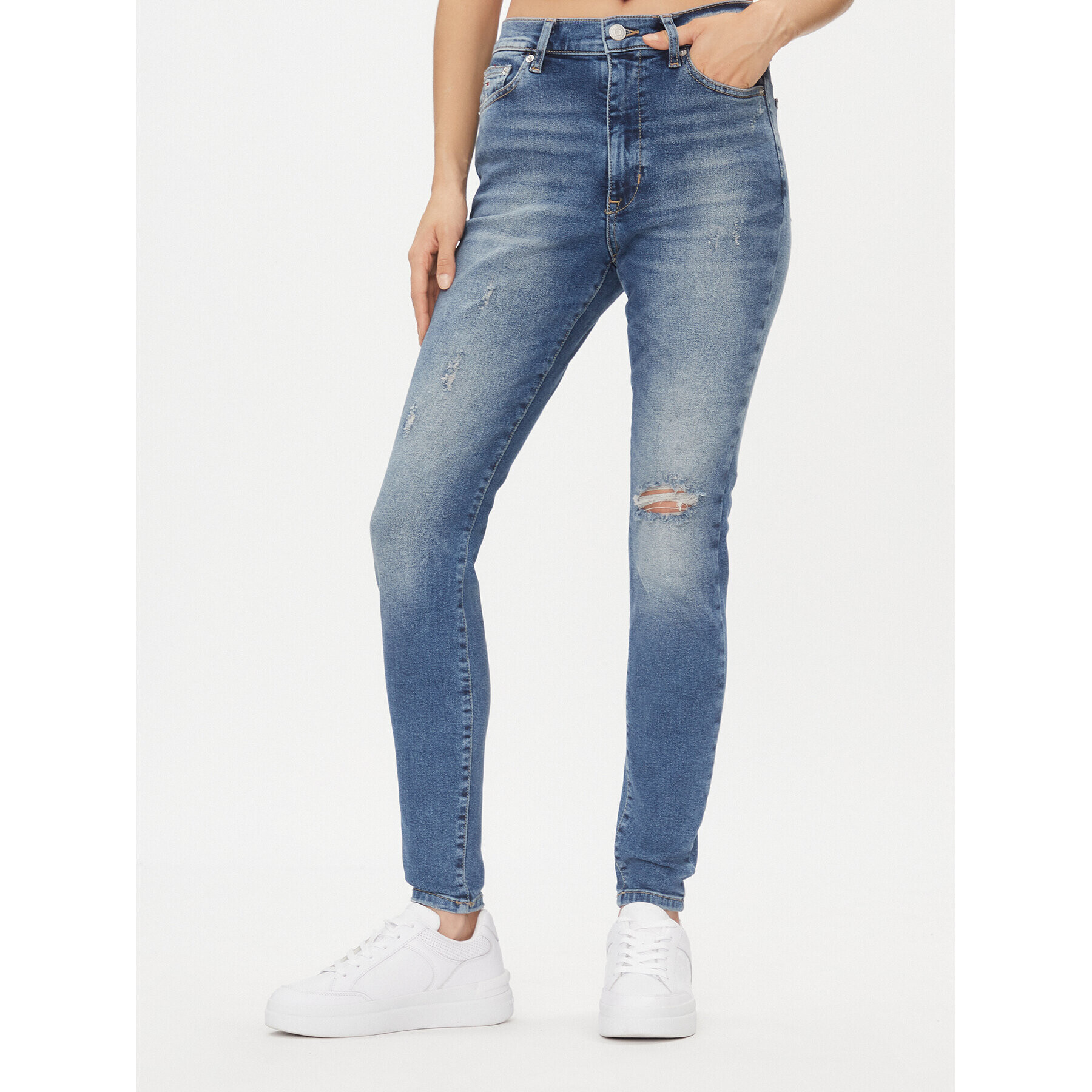 Tommy Jeans Džínsy Sylvia DW0DW16030 Modrá Skinny Fit - Pepit.sk