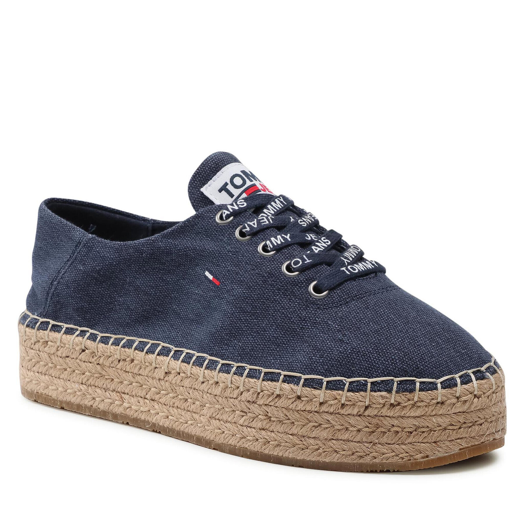 Tommy Jeans Espadrilky Essential Flatform Espadrille EN0EN01434 Tmavomodrá - Pepit.sk