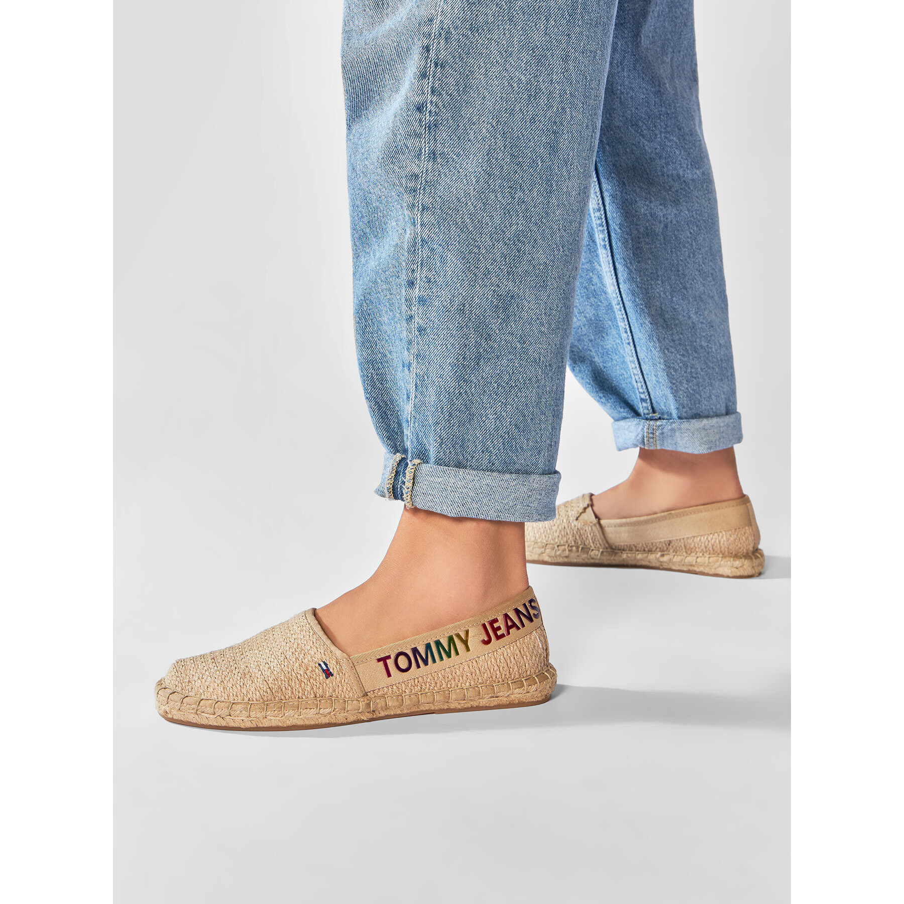 Tommy Jeans Espadrilky Rainbow Branding Espadrille EN0EN01287 Béžová - Pepit.sk