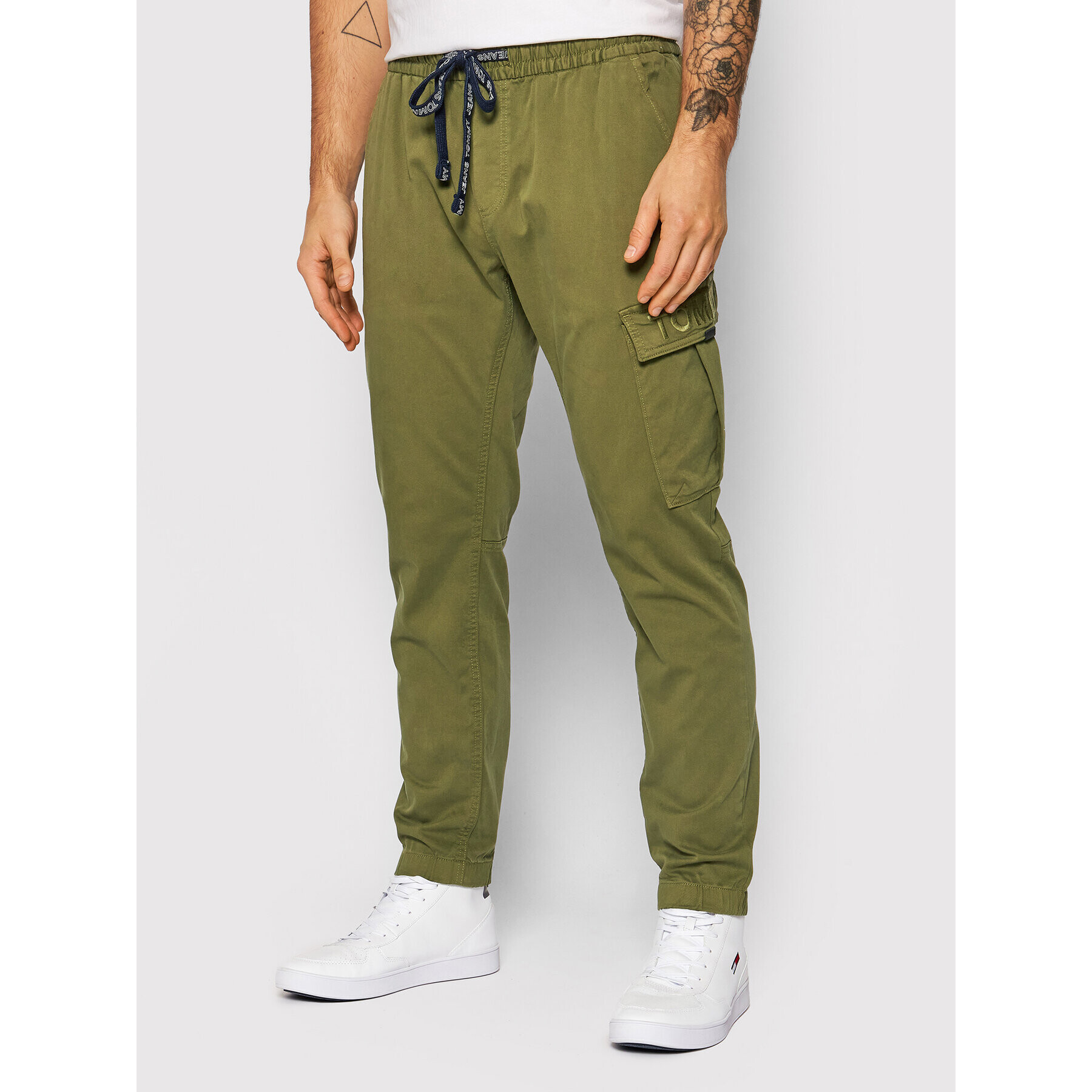 Tommy Jeans Jogger nohavice Tjm Scanton DM0DM11246 Zelená Slim Fit - Pepit.sk