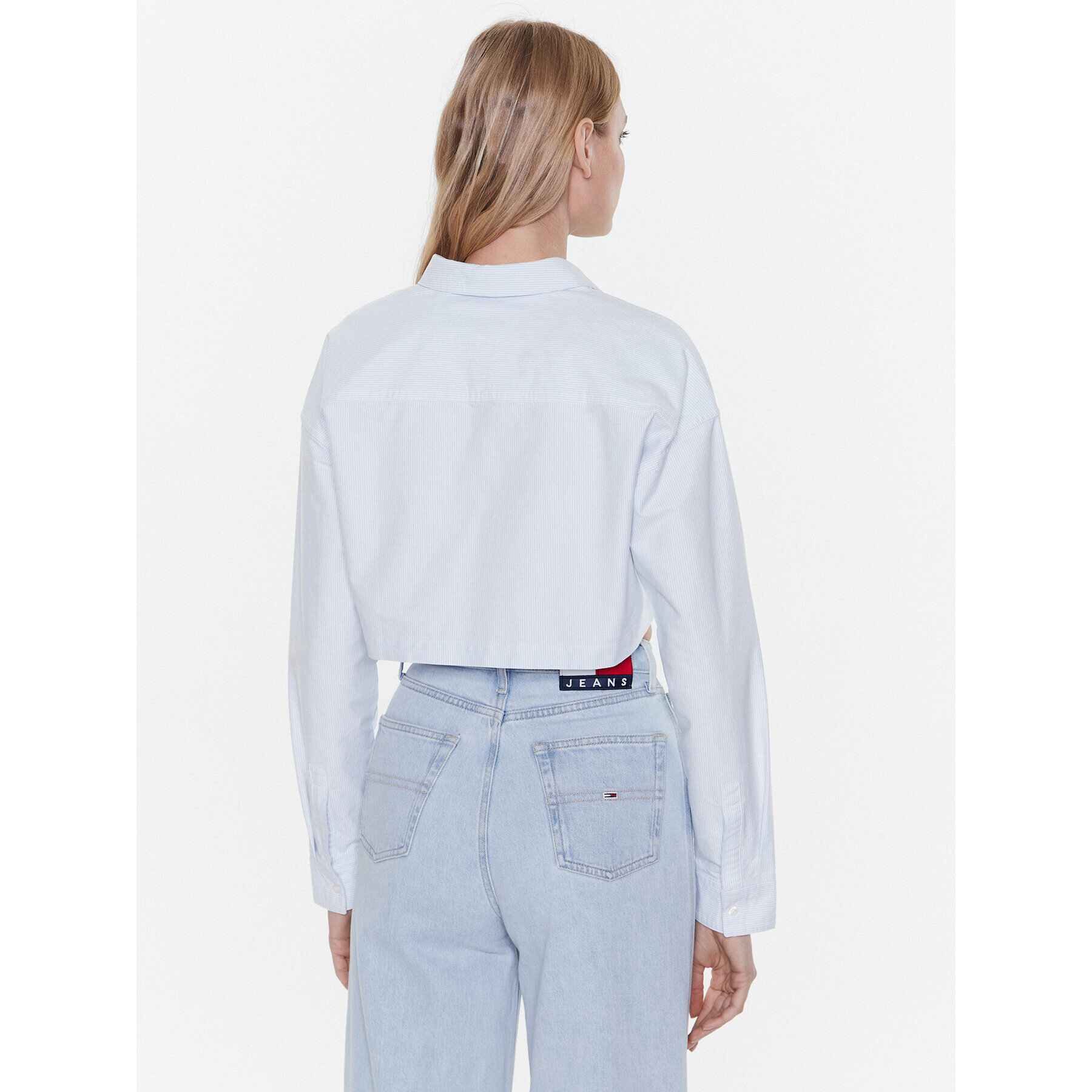 Tommy Jeans Košeľa DW0DW15040 Modrá Cropped Fit - Pepit.sk