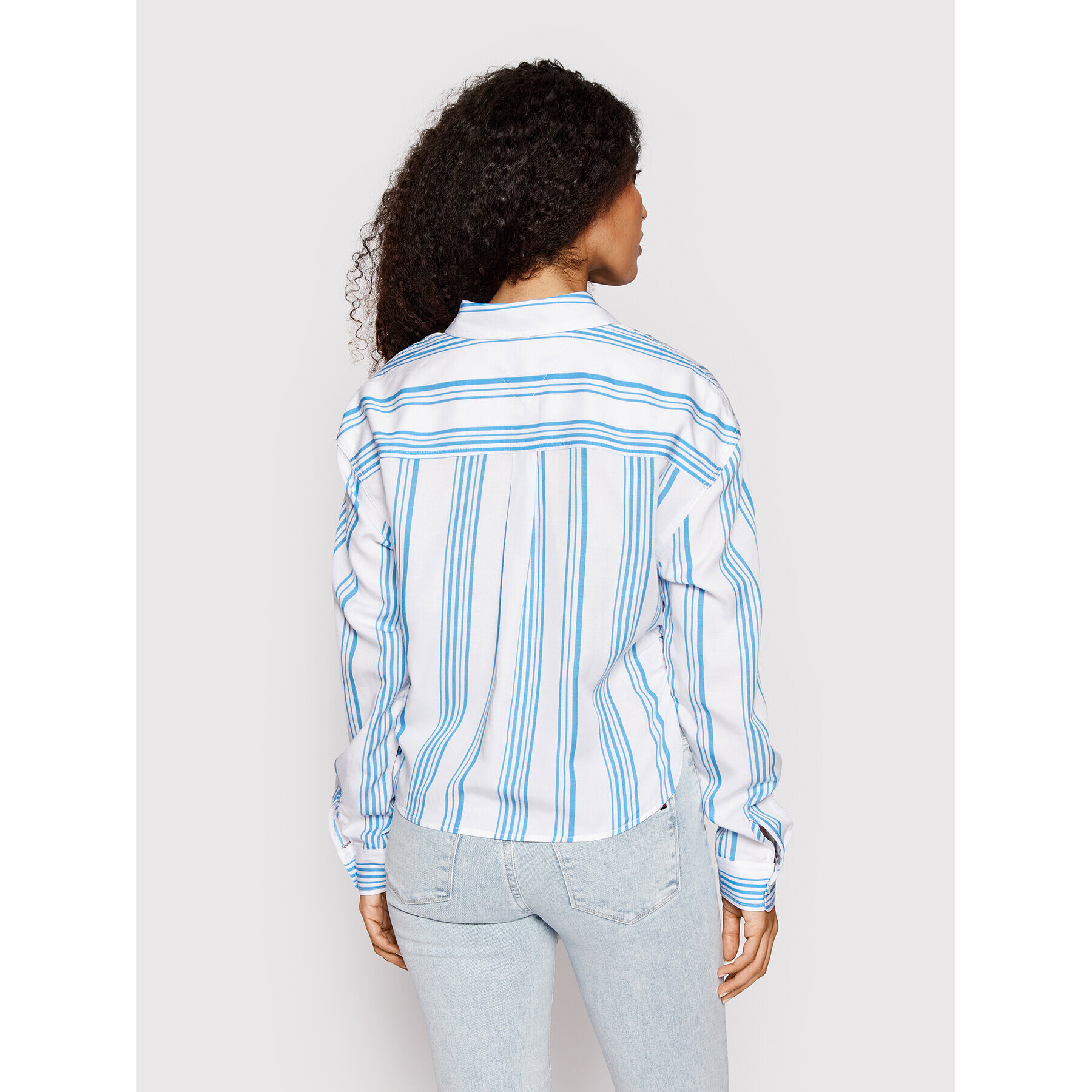 Tommy Jeans Košeľa Front Tie Stripe DW0DW12901 Biela Relaxed Fit - Pepit.sk