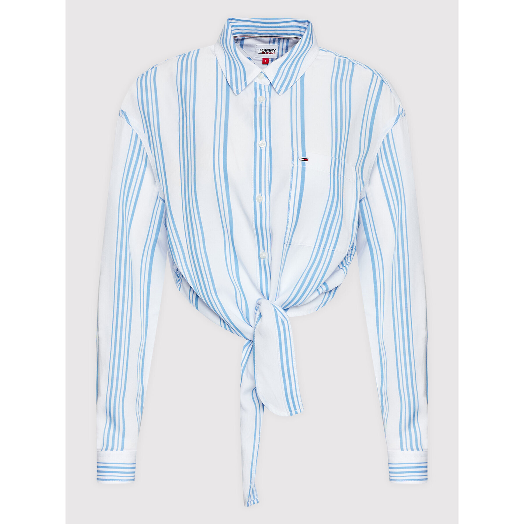 Tommy Jeans Košeľa Front Tie Stripe DW0DW12901 Biela Relaxed Fit - Pepit.sk