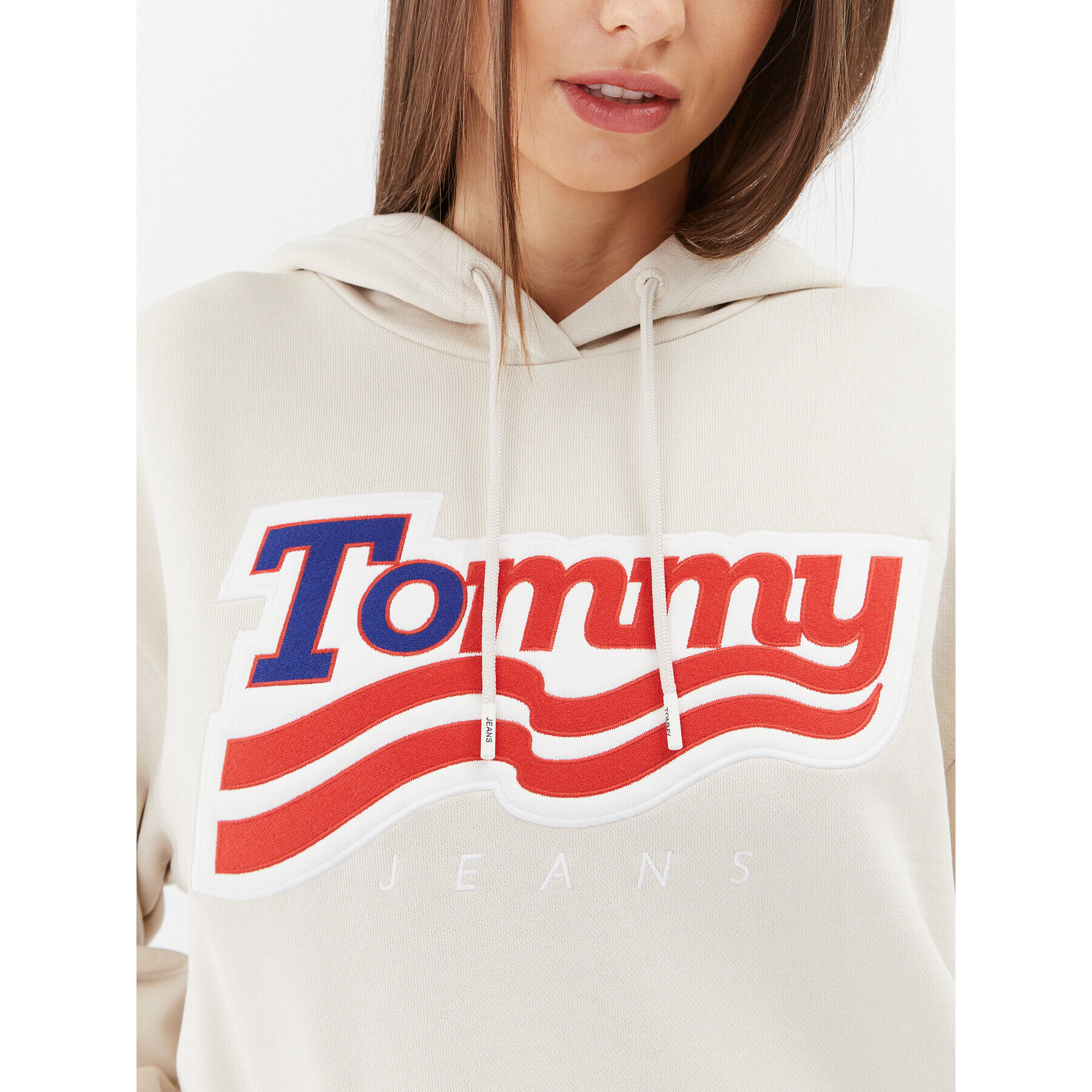 Tommy Jeans Mikina DW0DW17689 Béžová Relaxed Fit - Pepit.sk