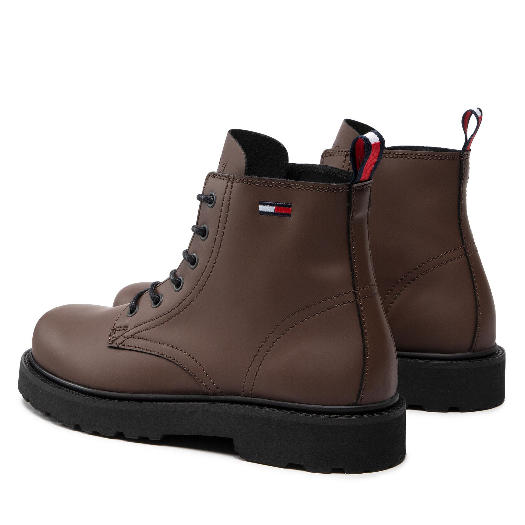 Tommy Jeans Outdoorová obuv Short Lace Up Leather Boot EM0EM01040 Hnedá - Pepit.sk