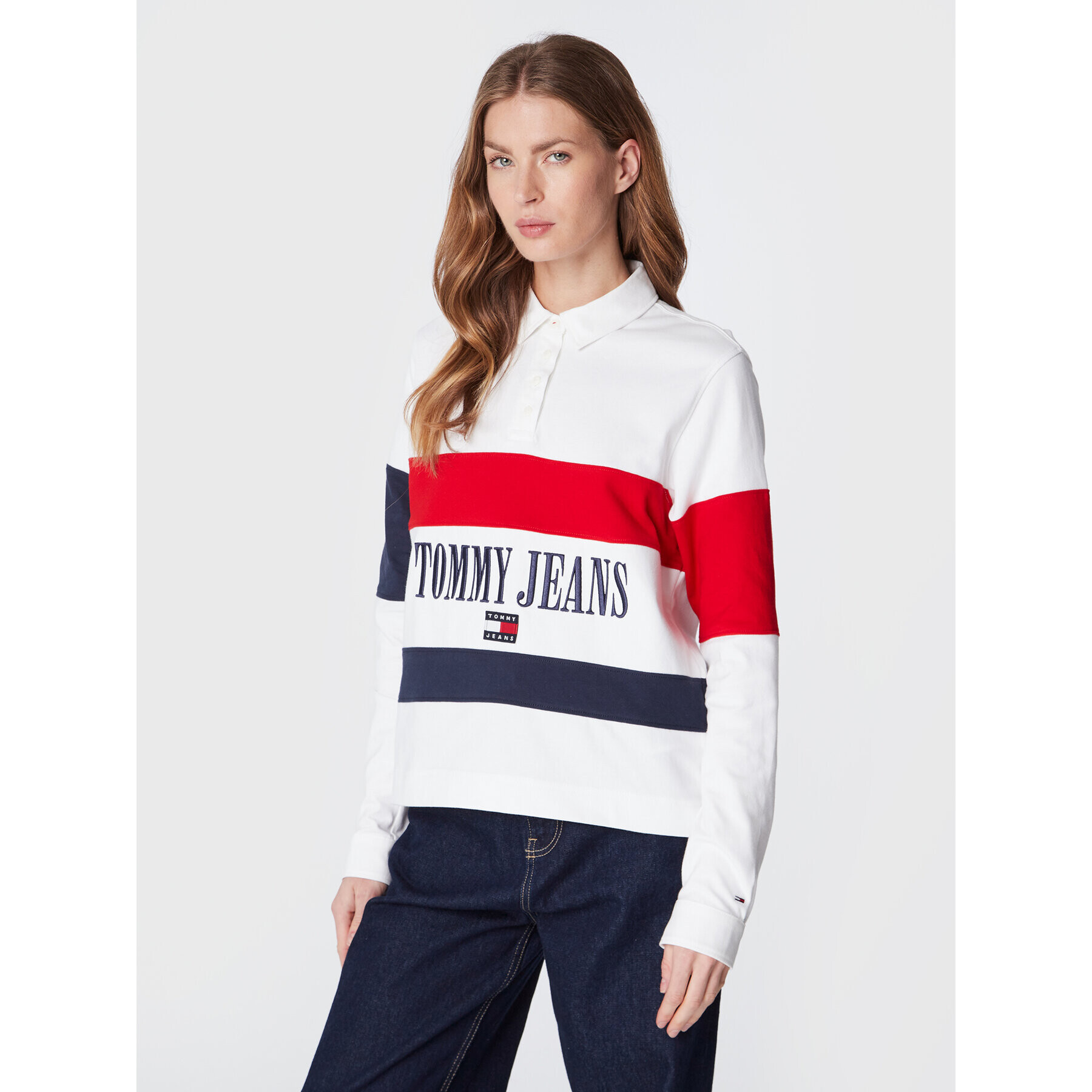 Tommy Jeans Polokošeľa Archive DW0DW14258 Biela Oversize - Pepit.sk