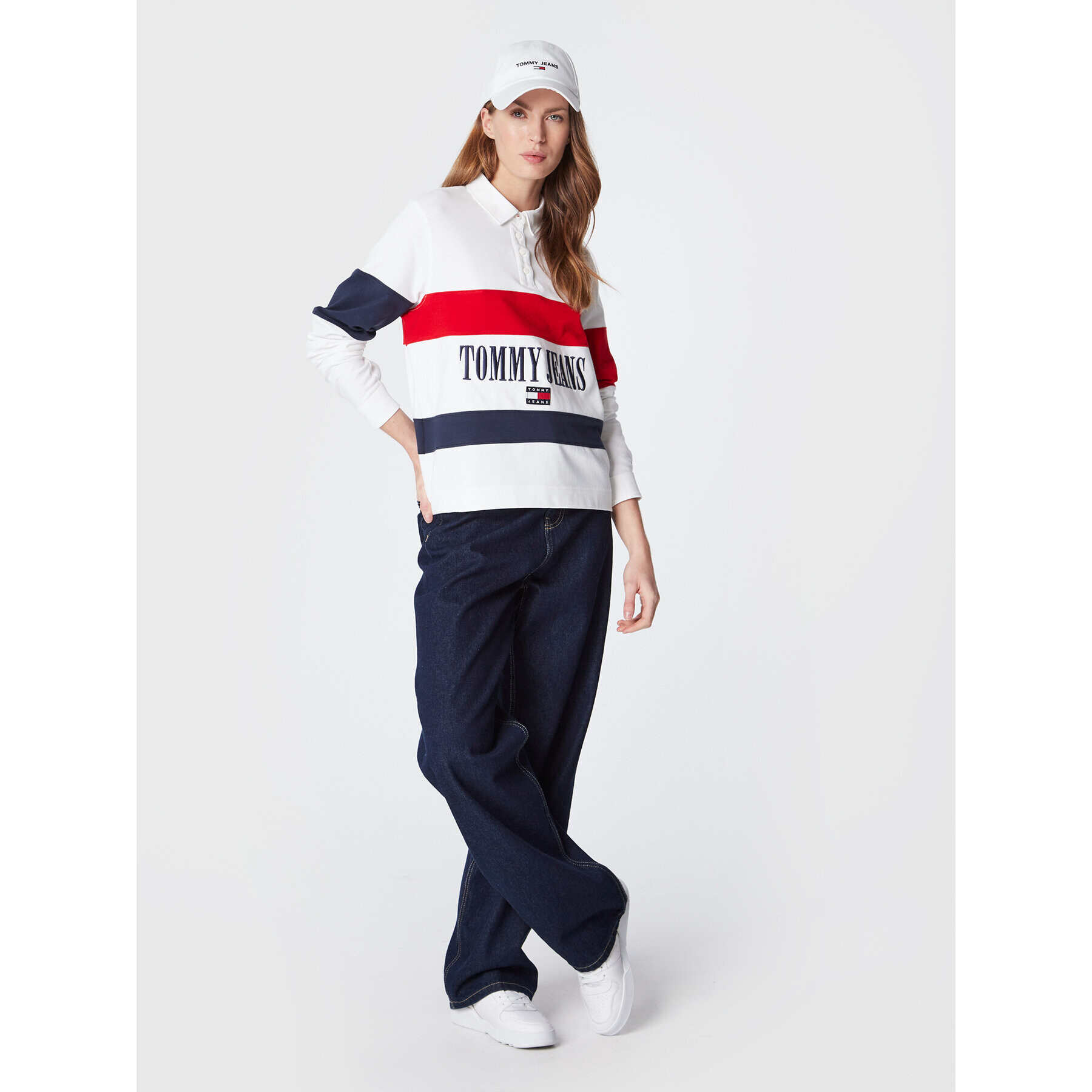 Tommy Jeans Polokošeľa Archive DW0DW14258 Biela Oversize - Pepit.sk