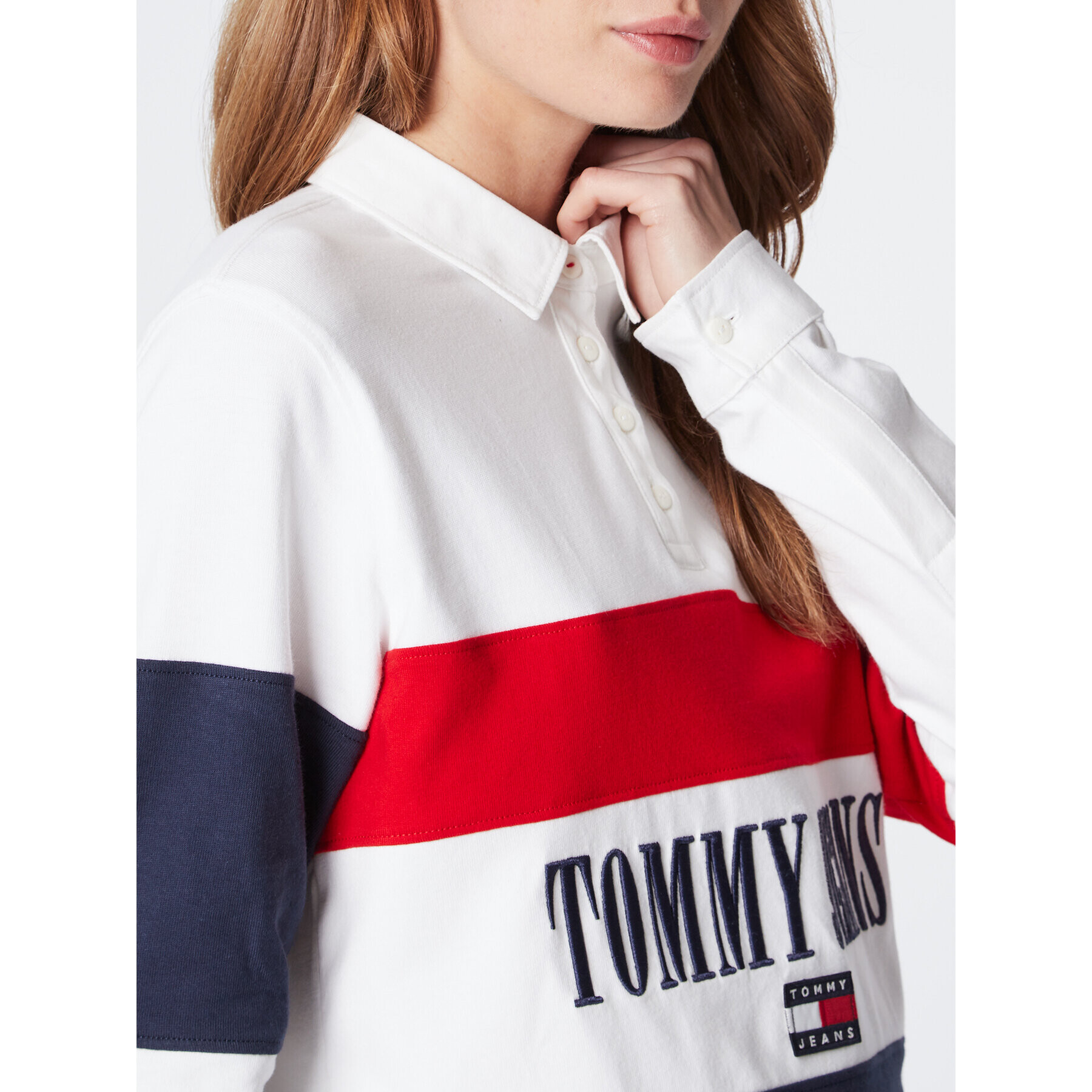 Tommy Jeans Polokošeľa Archive DW0DW14258 Biela Oversize - Pepit.sk