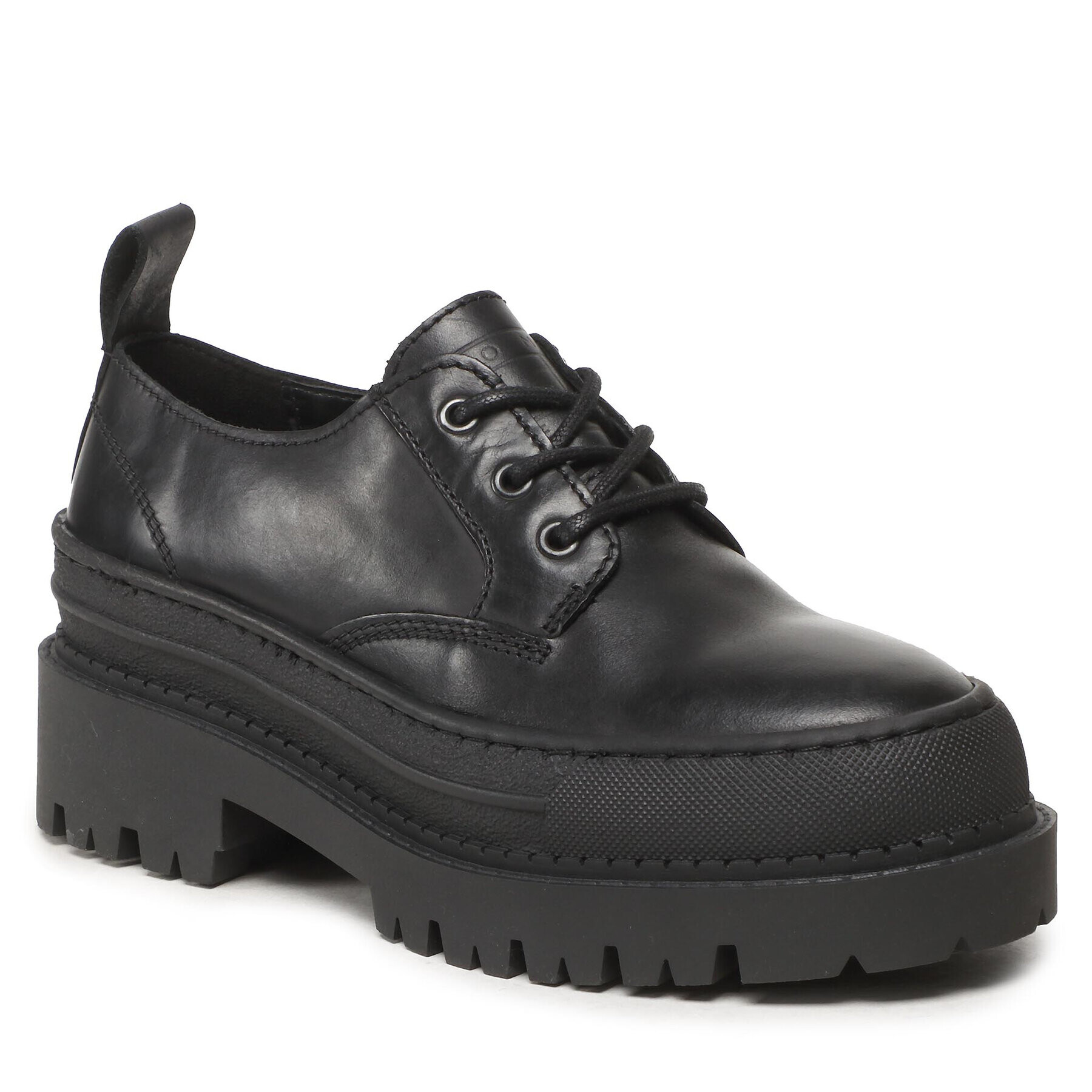 Tommy Jeans Poltopánky Foxing Leather Shoe EN0EN01905 Čierna - Pepit.sk