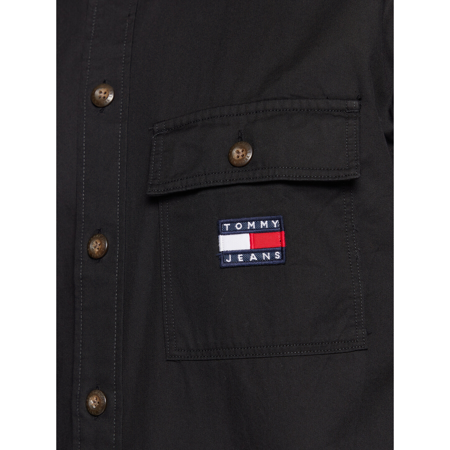 Tommy Jeans Košeľa Classic Solid DM0DM15129 Čierna Overshirt Fit - Pepit.sk