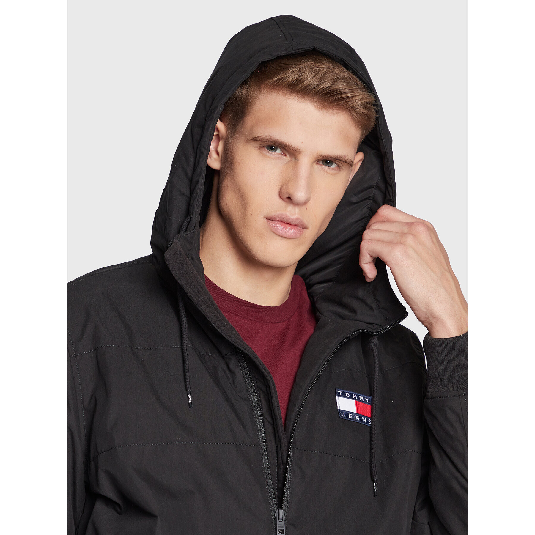 Tommy Jeans Prechodná bunda Fleece Lined DM0DM14452 Čierna Regular Fit - Pepit.sk