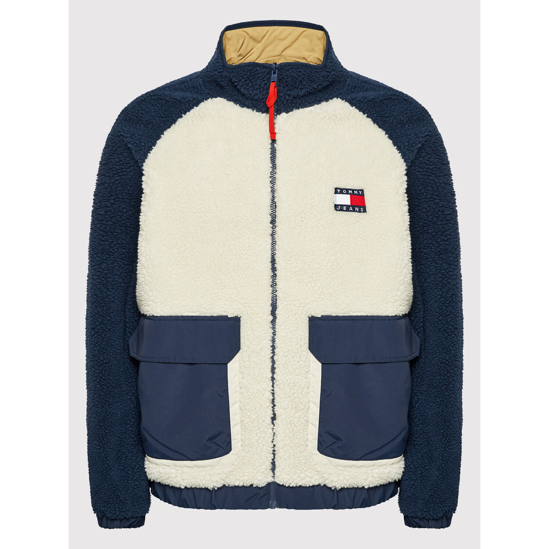 Tommy Jeans Prechodná bunda Reversible Sherpa DM0DM11859 Tmavomodrá Regular Fit - Pepit.sk