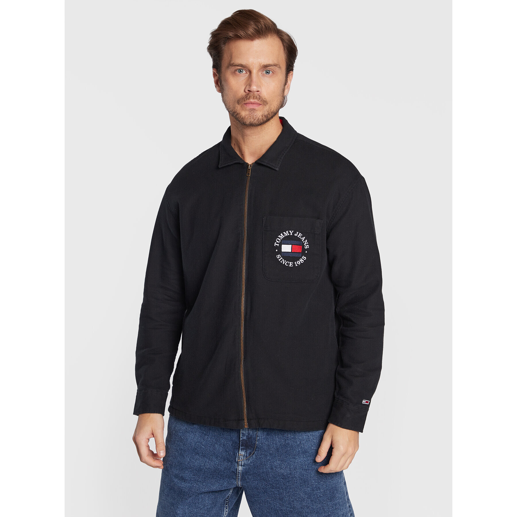 Tommy Jeans Prechodná bunda Timeless DM0DM15130 Čierna Overshirt Fit - Pepit.sk