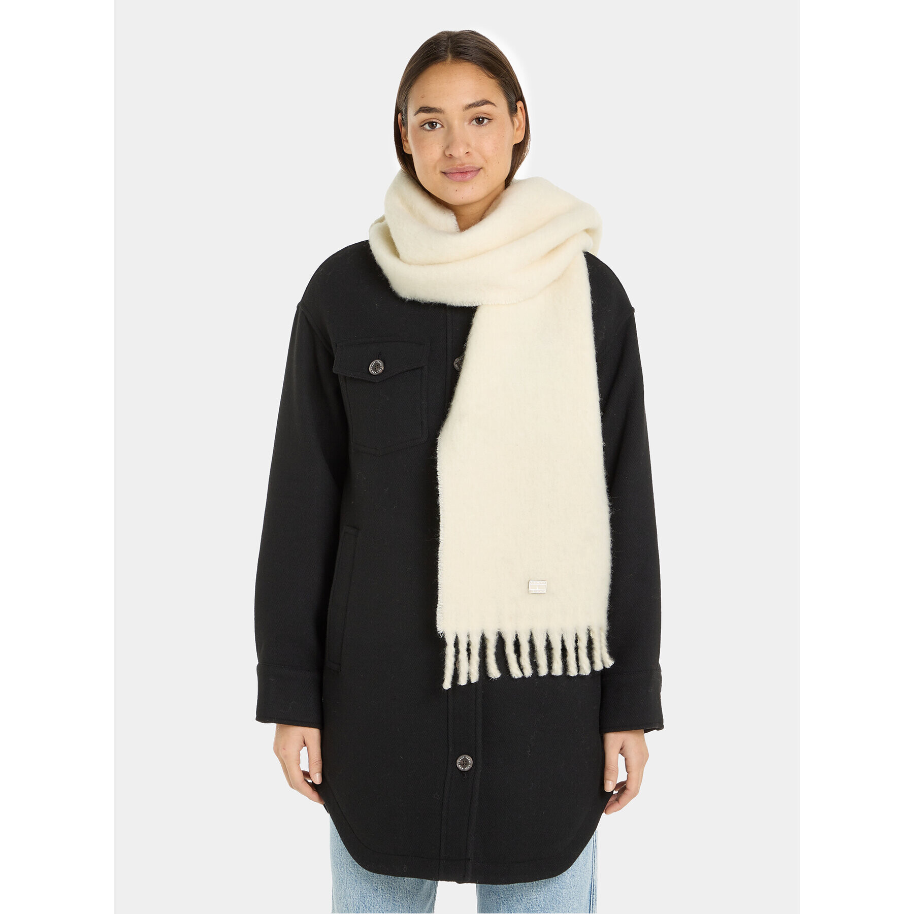 Tommy Jeans Šál Tjw Cosy Knit Scarf AW0AW15904 Écru - Pepit.sk