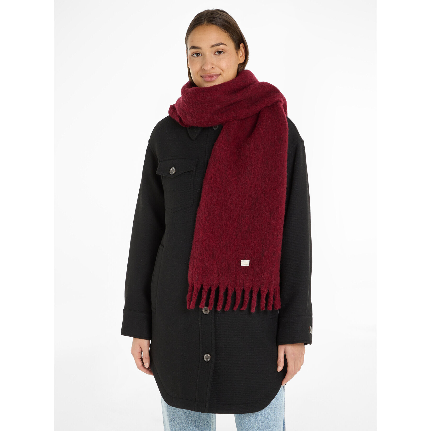 Tommy Jeans Šál Tjw Cosy Knit Scarf AW0AW15904 Fialová - Pepit.sk