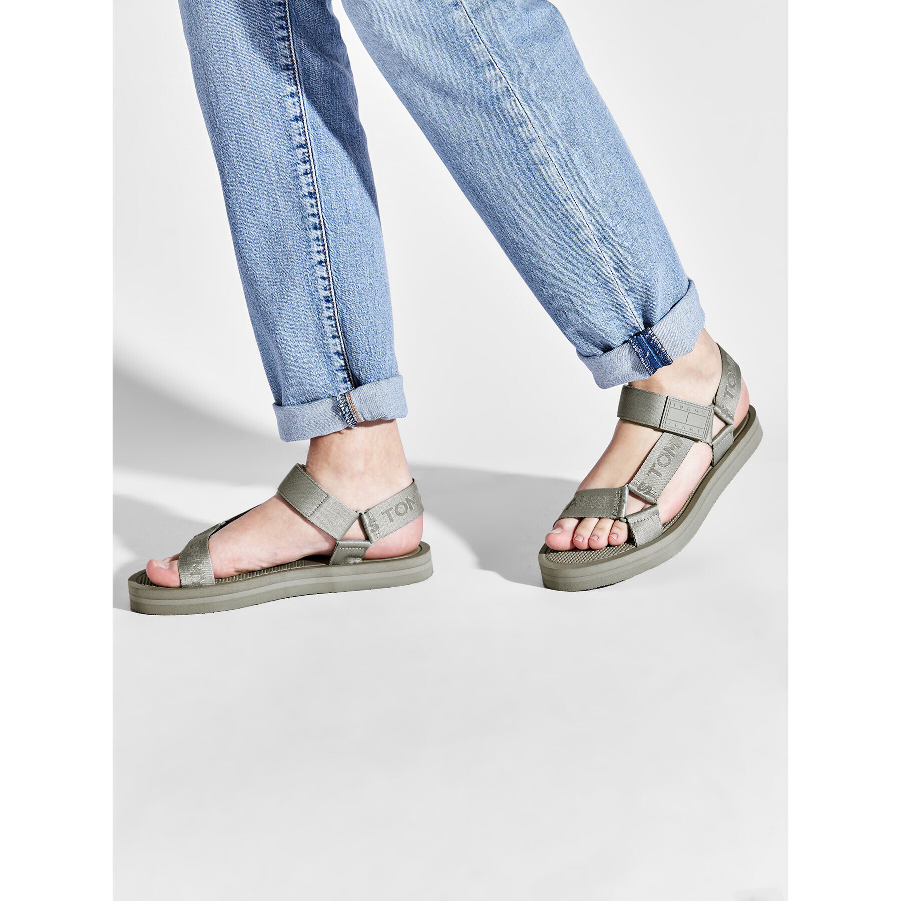 Tommy Jeans Sandále Eva Sandal EM0EM00976 Zelená - Pepit.sk