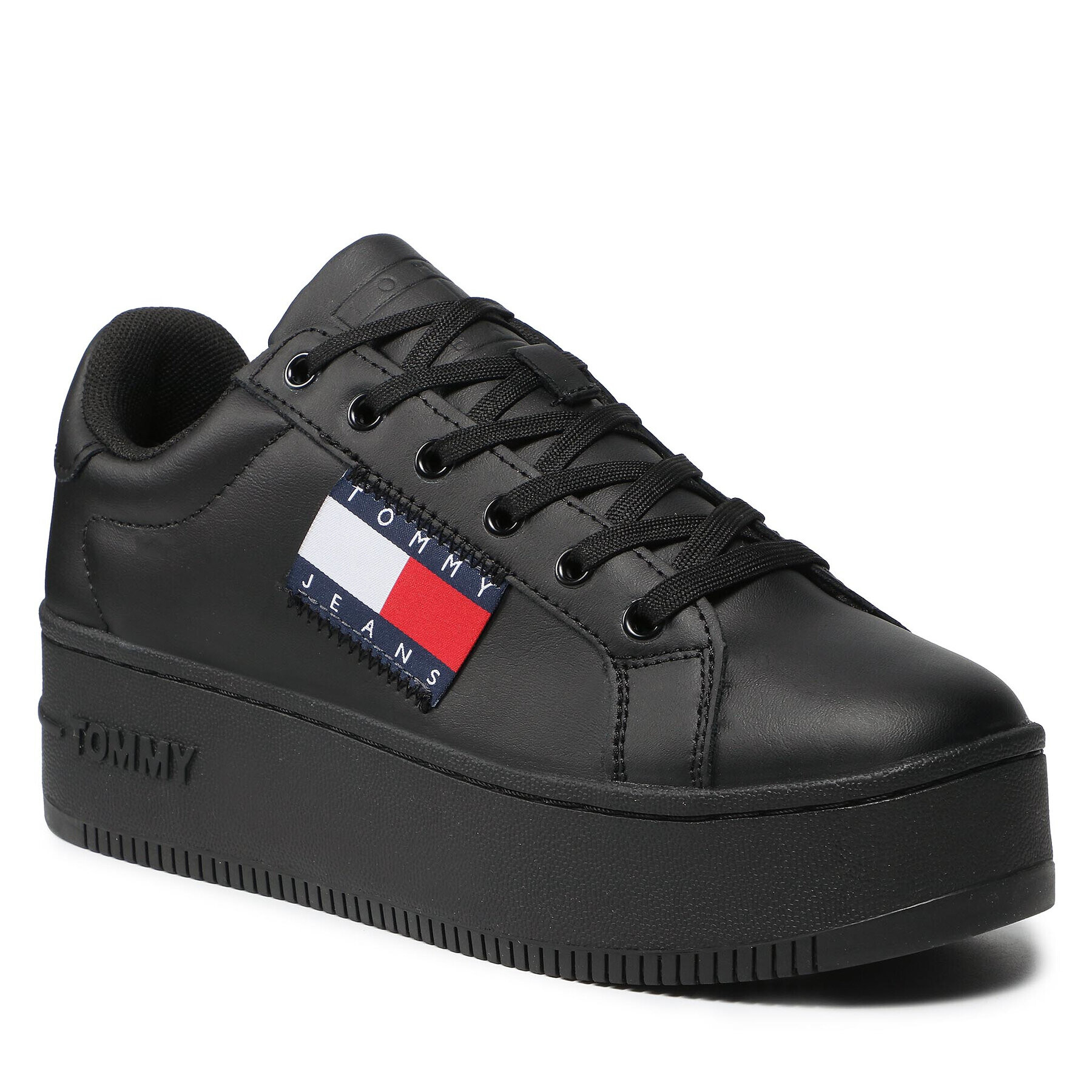 Tommy Jeans Sneakersy Flatform Flag Branding Sneaker EN0EN01504 Čierna - Pepit.sk