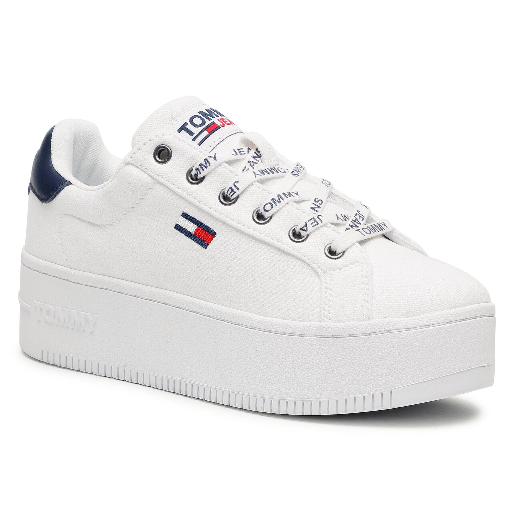 Tommy Jeans Sneakersy Iconic Essential Flatform EN0EN01358 Biela - Pepit.sk