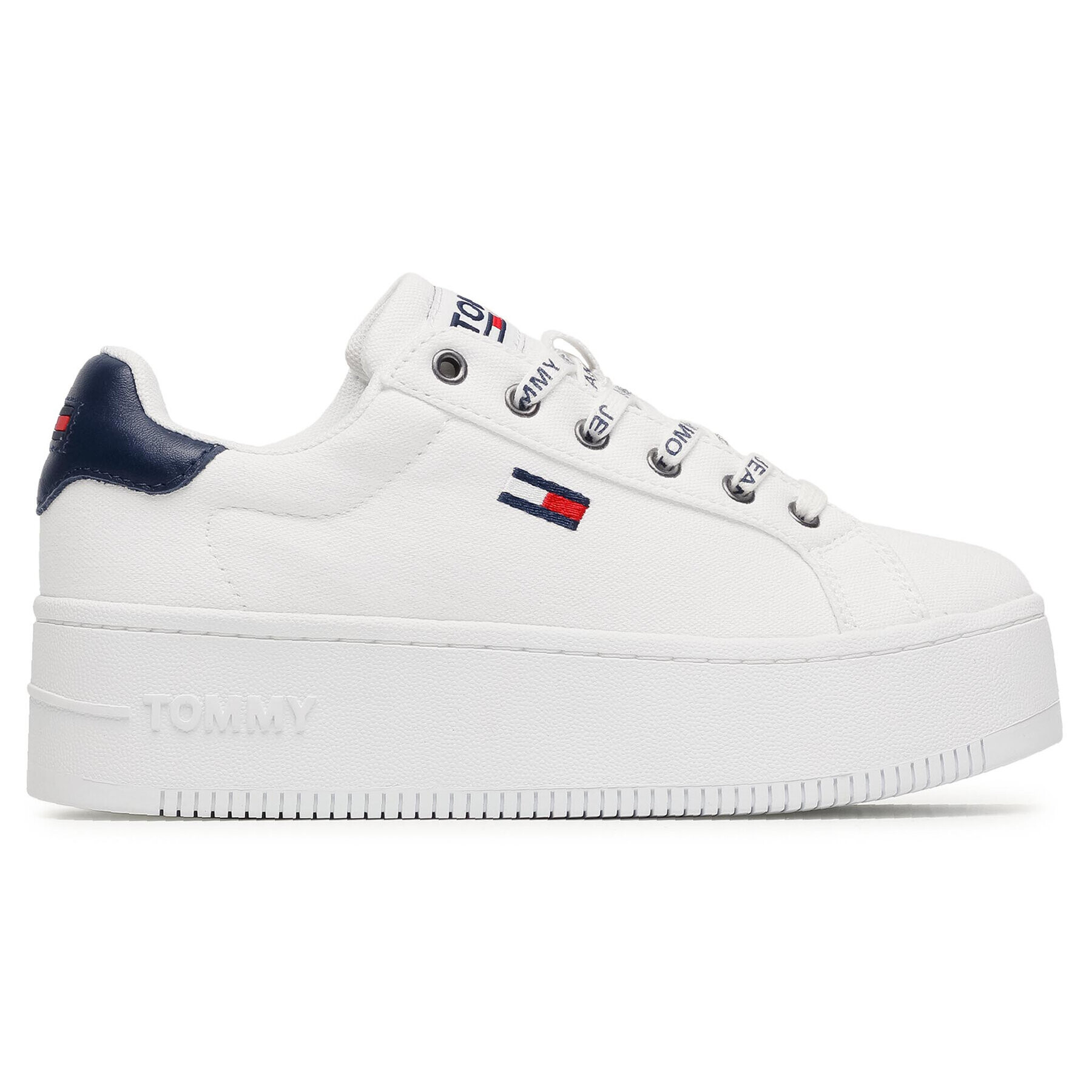 Tommy Jeans Sneakersy Iconic Essential Flatform EN0EN01358 Biela - Pepit.sk