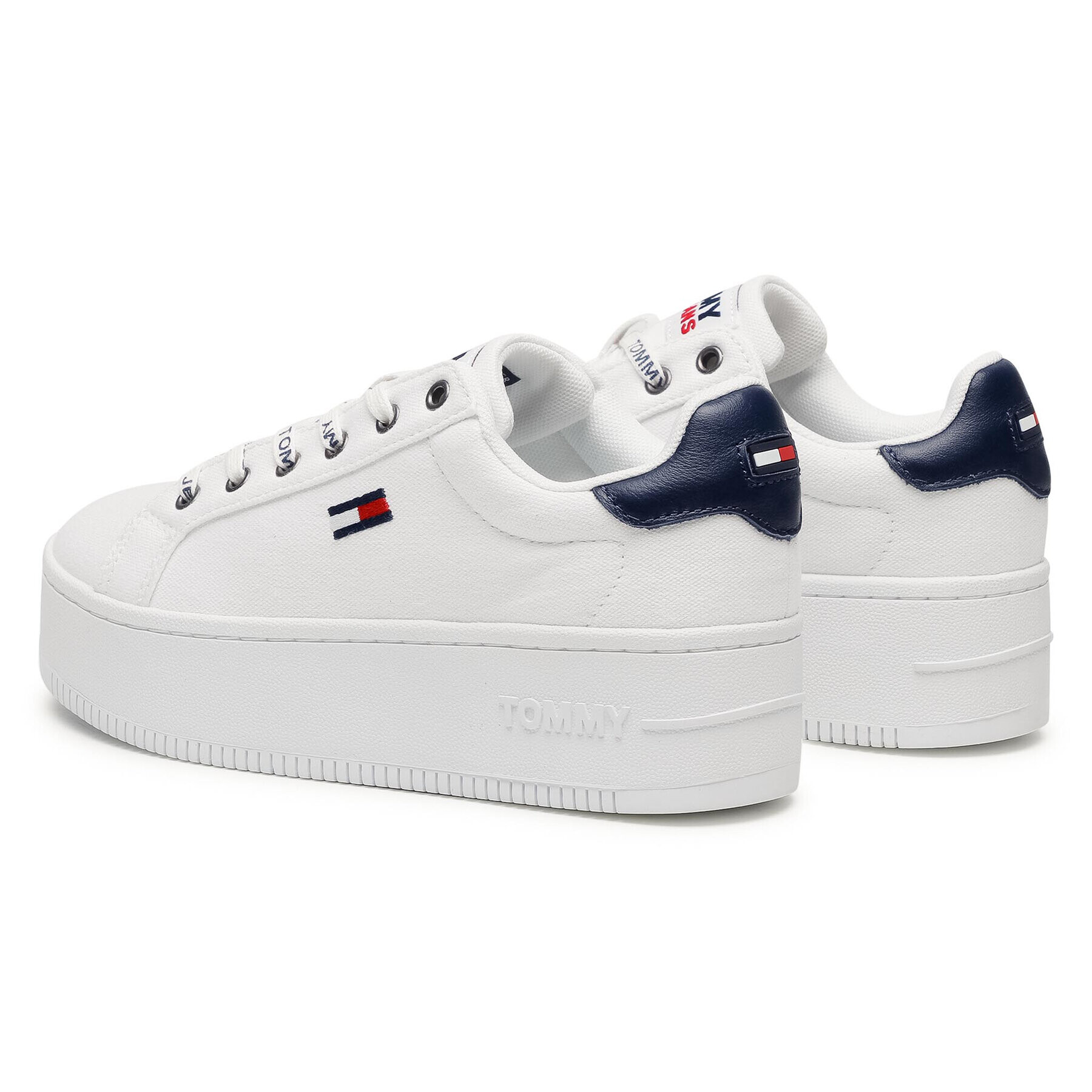 Tommy Jeans Sneakersy Iconic Essential Flatform EN0EN01358 Biela - Pepit.sk