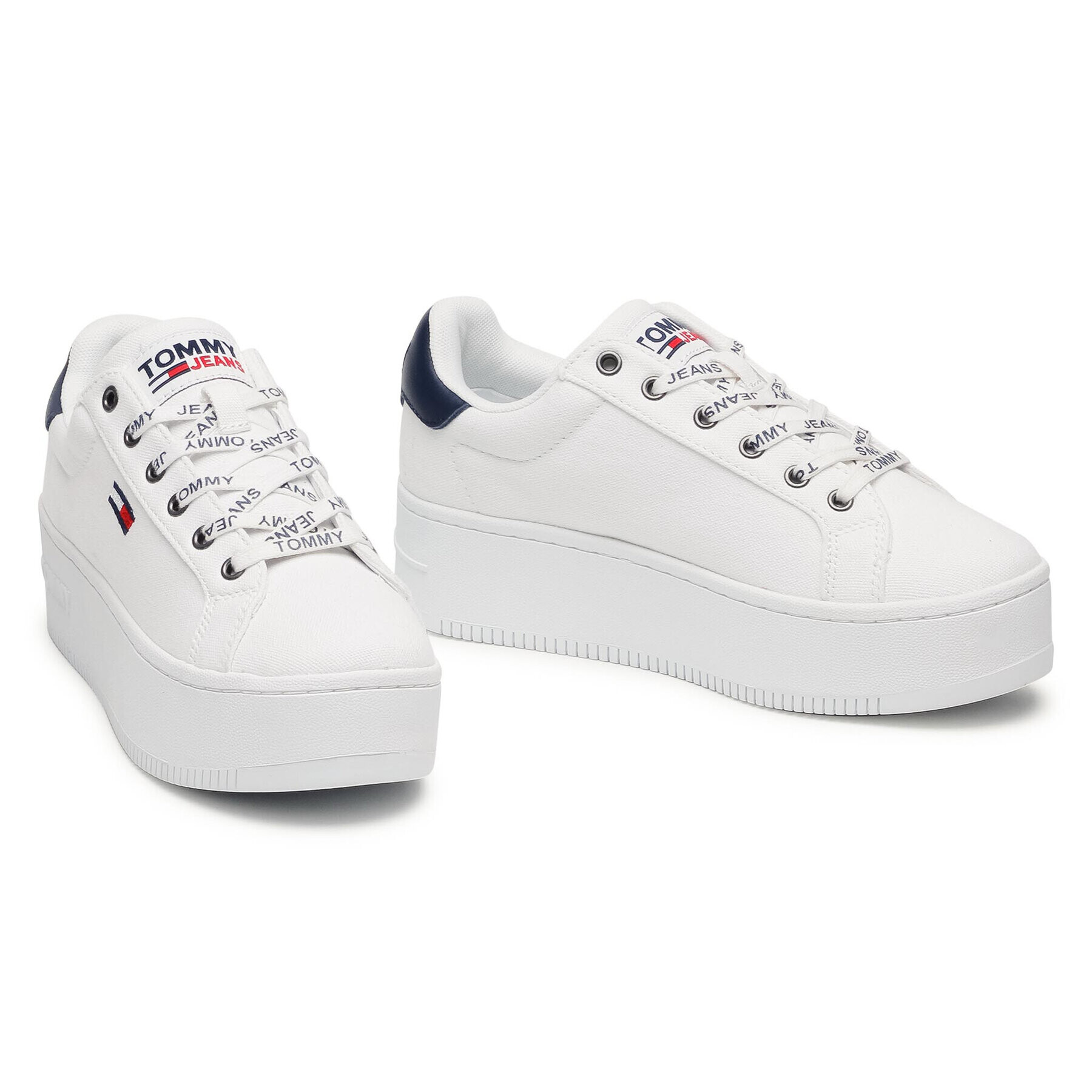 Tommy Jeans Sneakersy Iconic Essential Flatform EN0EN01358 Biela - Pepit.sk