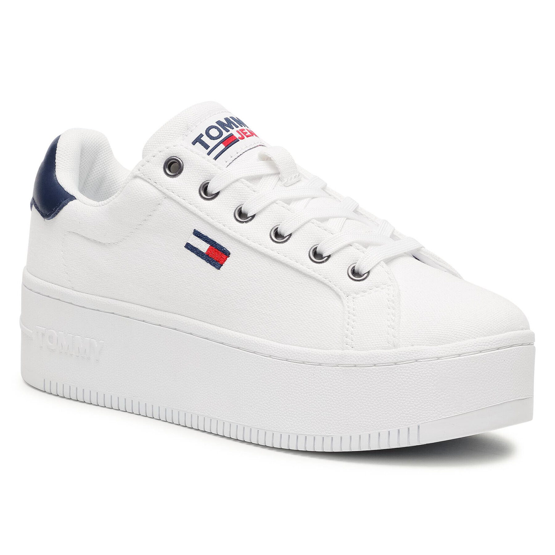 Tommy Jeans Sneakersy Iconic Essential Flatform EN0EN01358 Biela - Pepit.sk