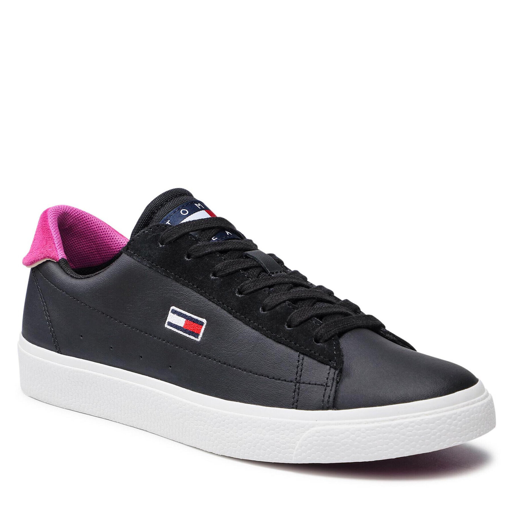 Tommy Jeans Sneakersy Leather Low Cut Vulc EN0EN01502 Čierna - Pepit.sk