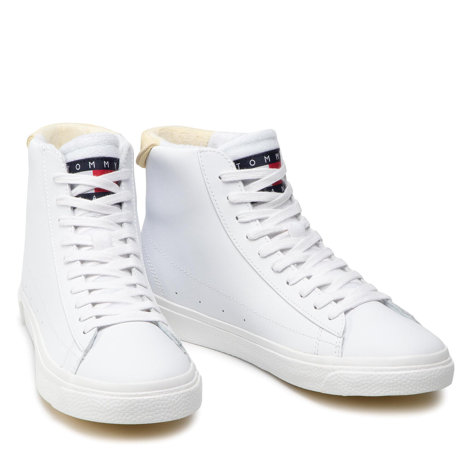 Tommy Jeans Sneakersy Leather Mid Cut Vulc EN0EN01629 Biela - Pepit.sk