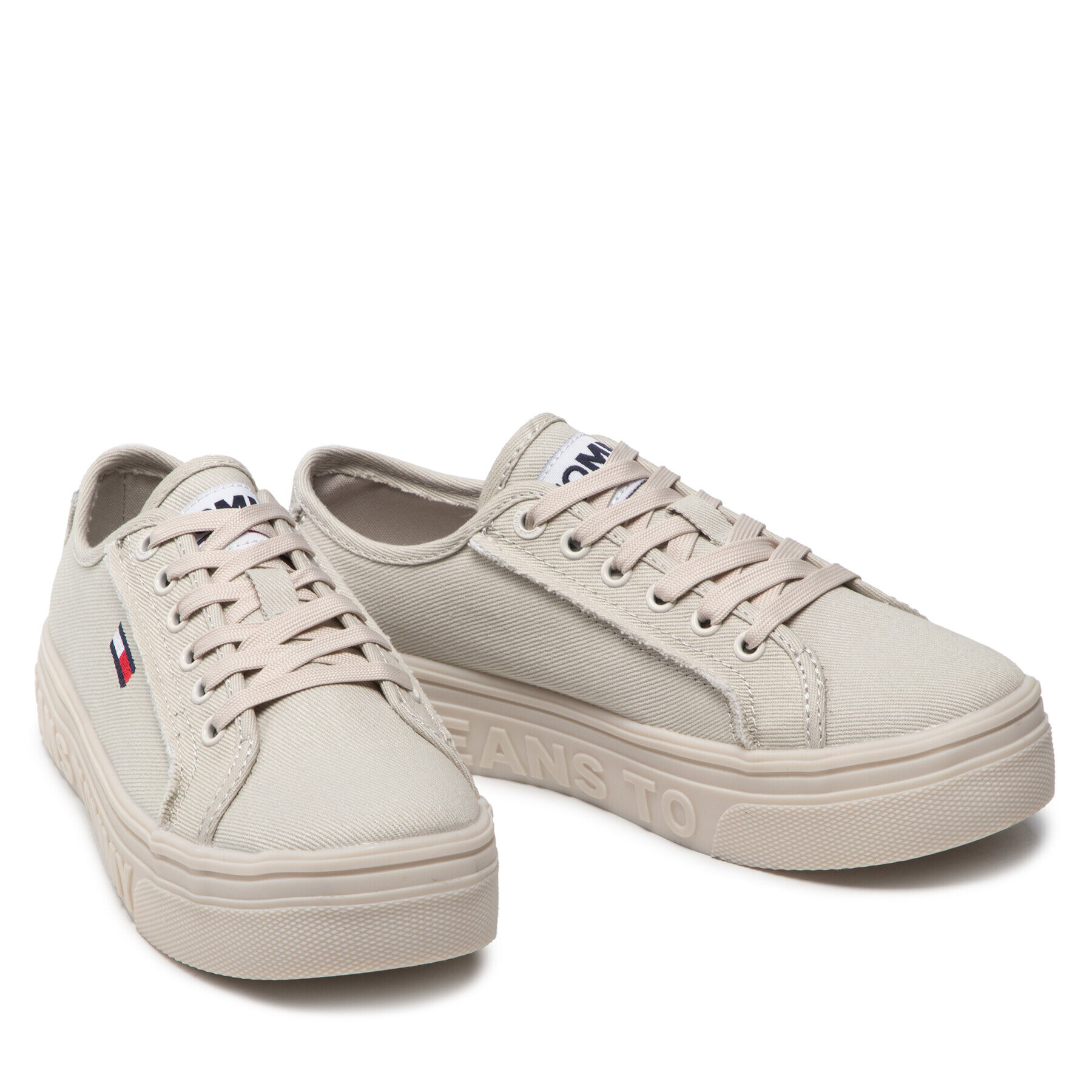 Tommy Jeans Sneakersy Mono Color Flatform EN0EN01823 Béžová - Pepit.sk