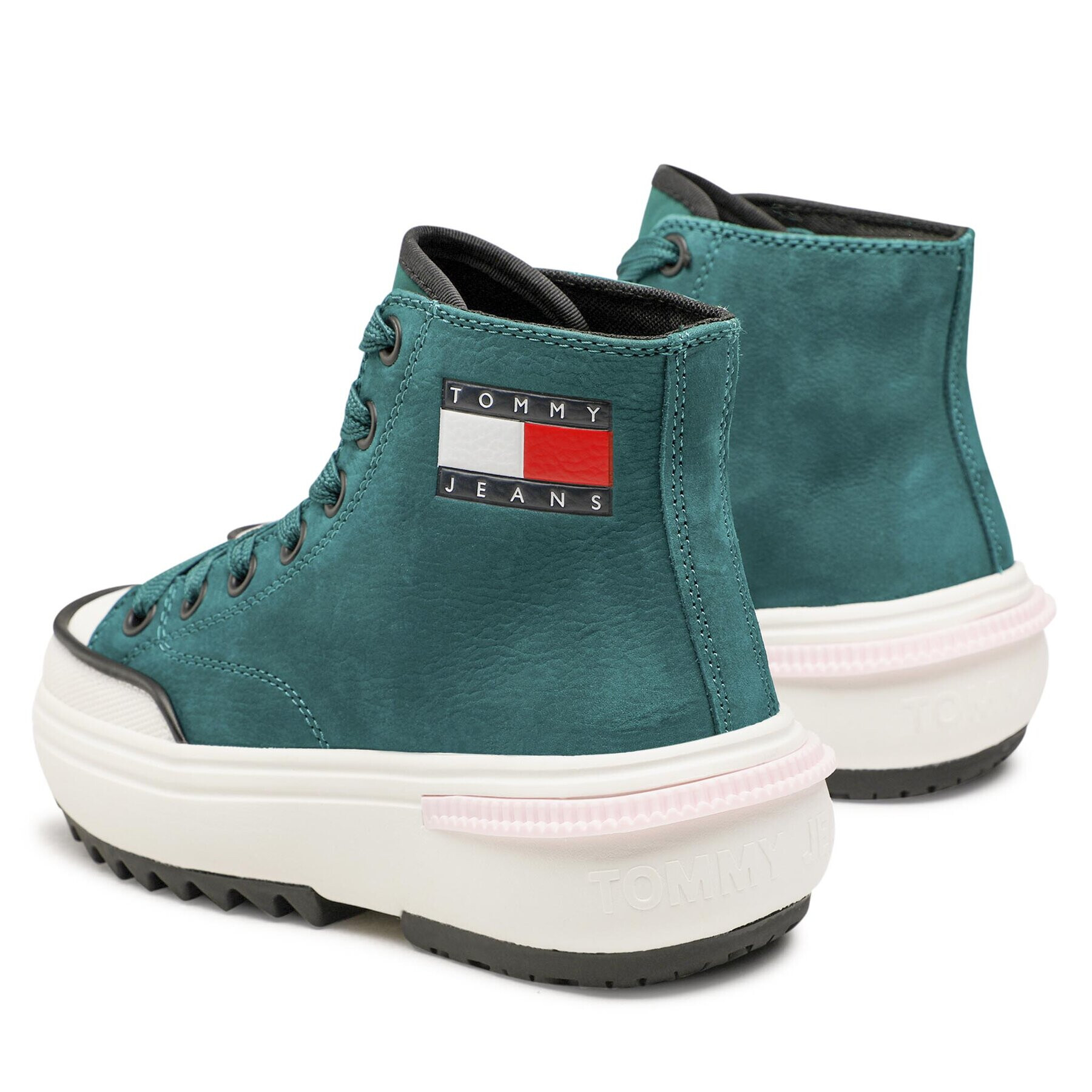 Tommy Jeans Sneakersy Nubuck Mid Run Cleat EN0EN01982 Zelená - Pepit.sk