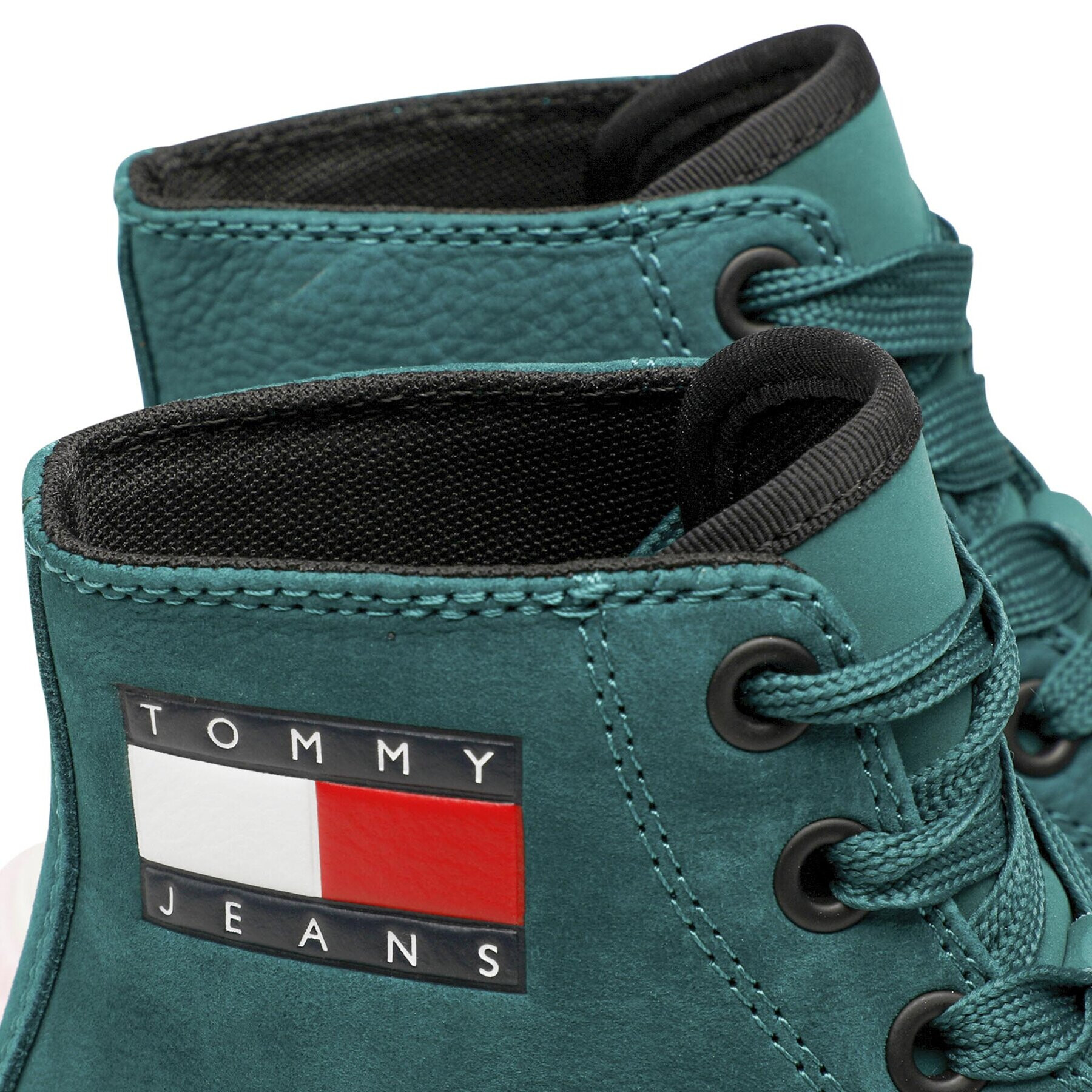 Tommy Jeans Sneakersy Nubuck Mid Run Cleat EN0EN01982 Zelená - Pepit.sk