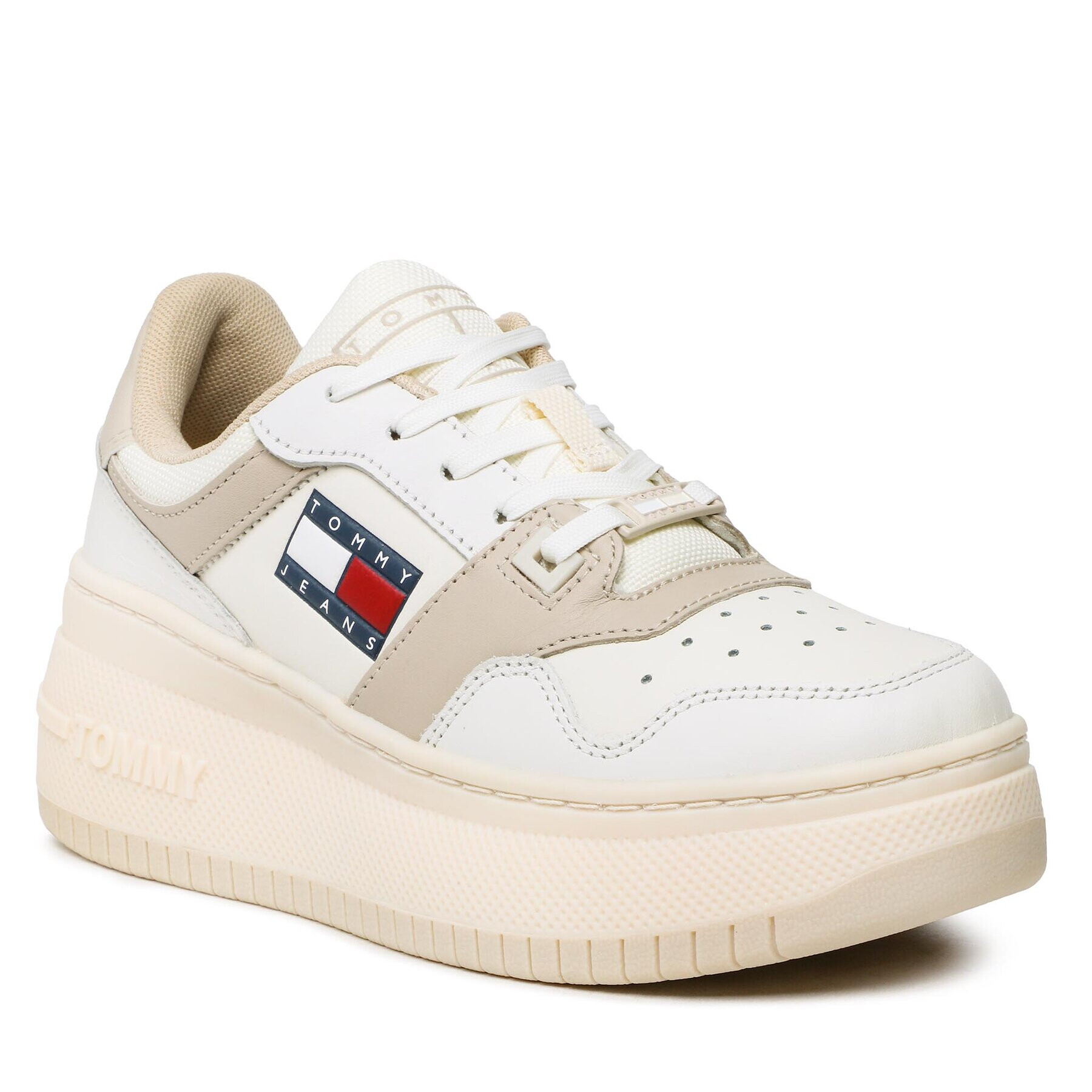 Tommy Jeans Sneakersy Retro Basket Flatf EN0EN02086 Béžová - Pepit.sk