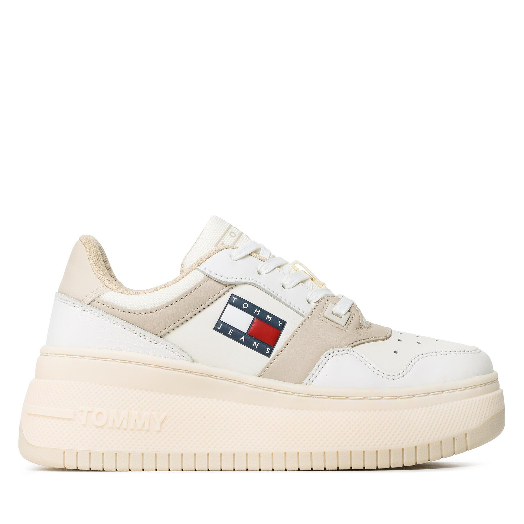 Tommy Jeans Sneakersy Retro Basket Flatf EN0EN02086 Béžová - Pepit.sk