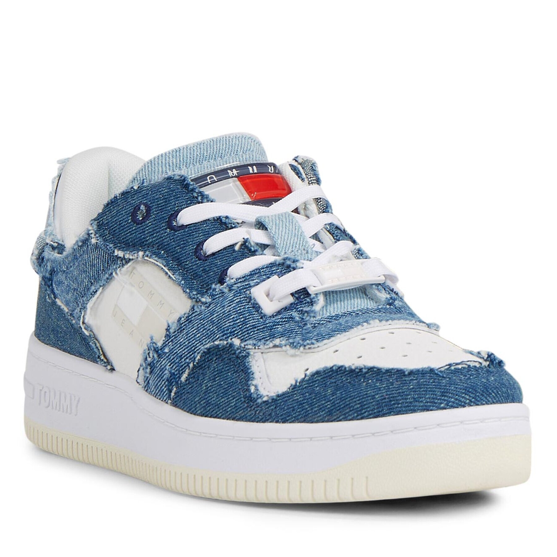 Tommy Jeans Sneakersy Tjw Basket Denim Layering EN0EN02347 Modrá - Pepit.sk