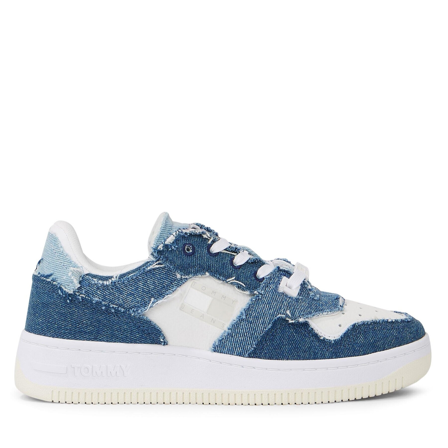 Tommy Jeans Sneakersy Tjw Basket Denim Layering EN0EN02347 Modrá - Pepit.sk