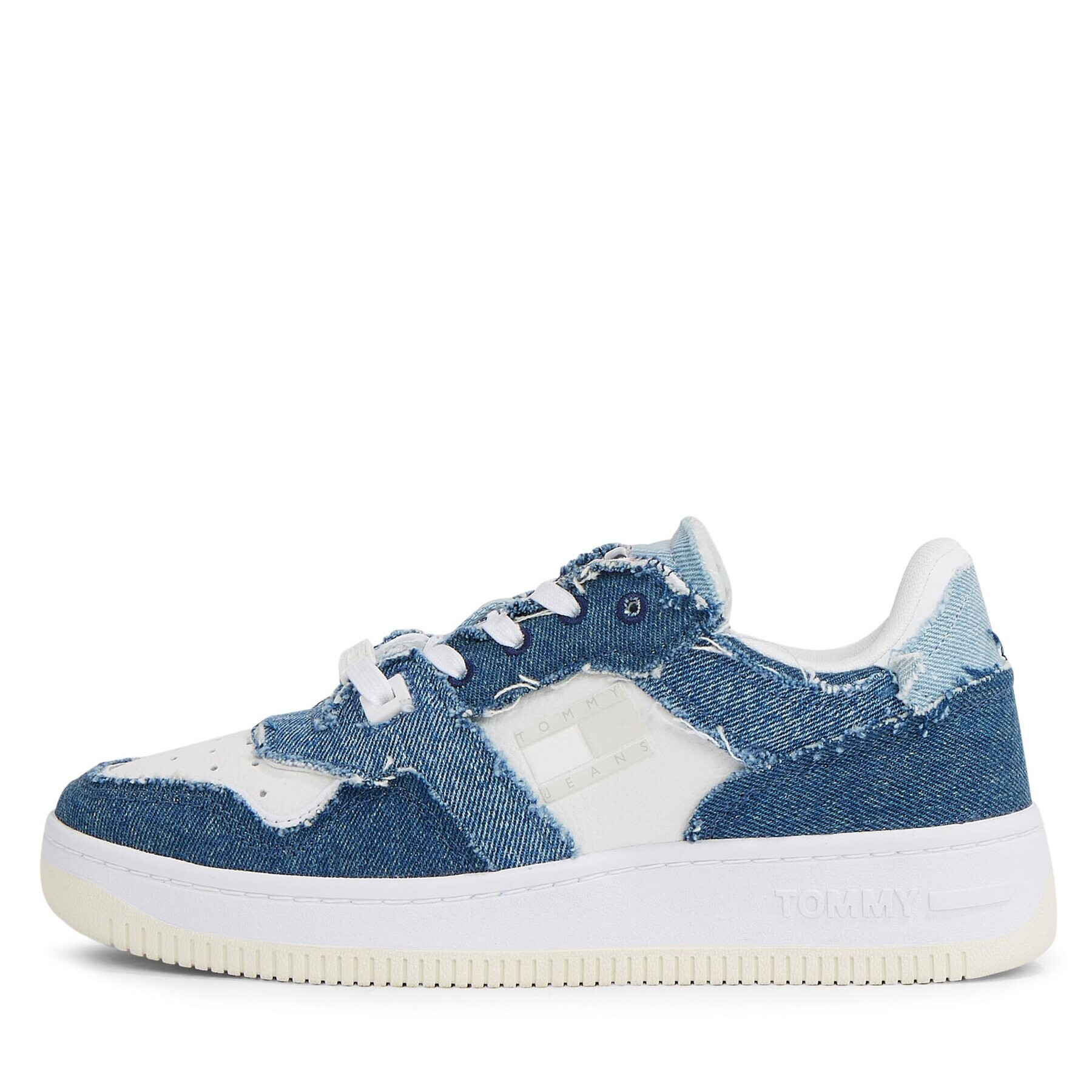 Tommy Jeans Sneakersy Tjw Basket Denim Layering EN0EN02347 Modrá - Pepit.sk