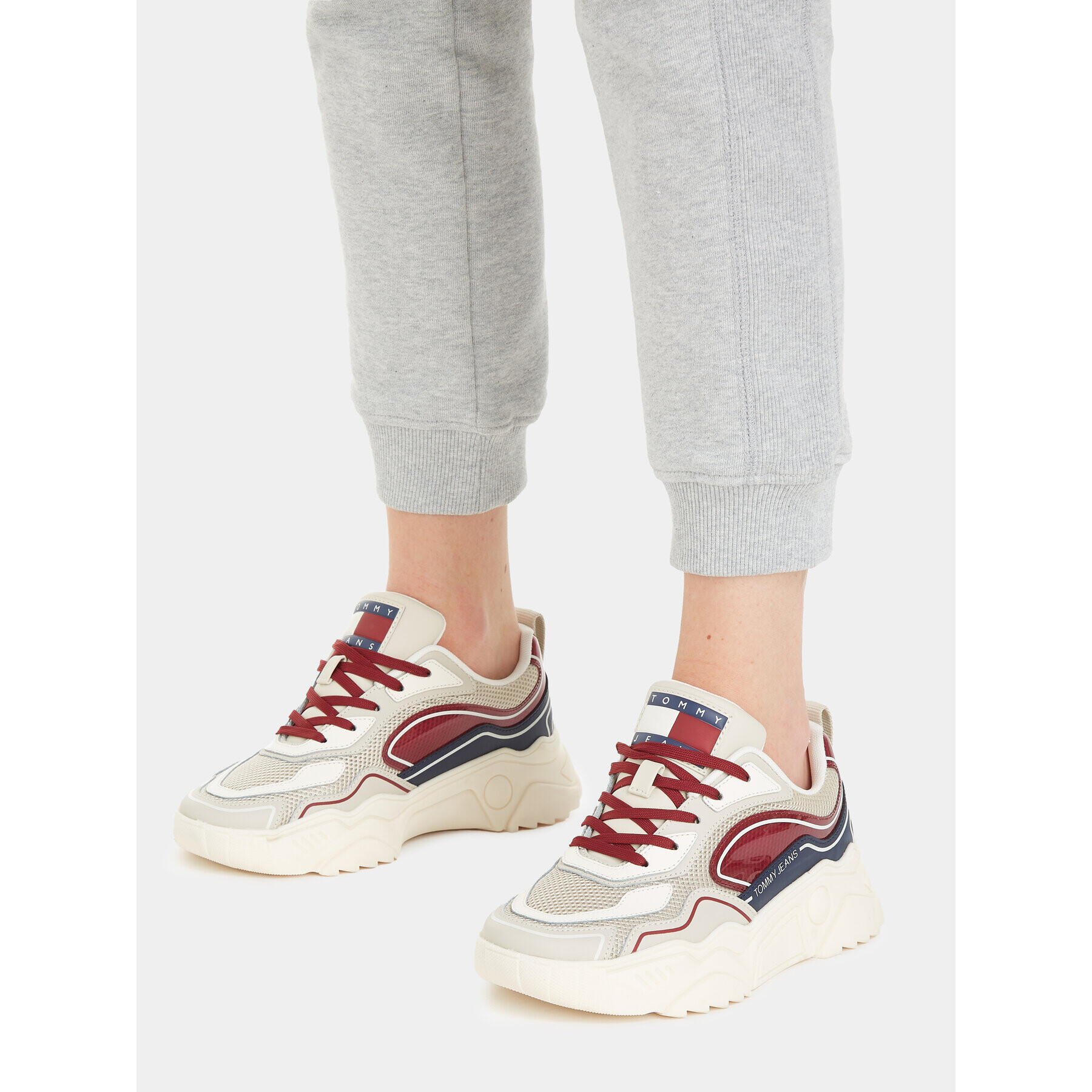 Tommy Jeans Sneakersy Tjw Chunky Runner Monocolor Lc EN0EN02263 Červená - Pepit.sk