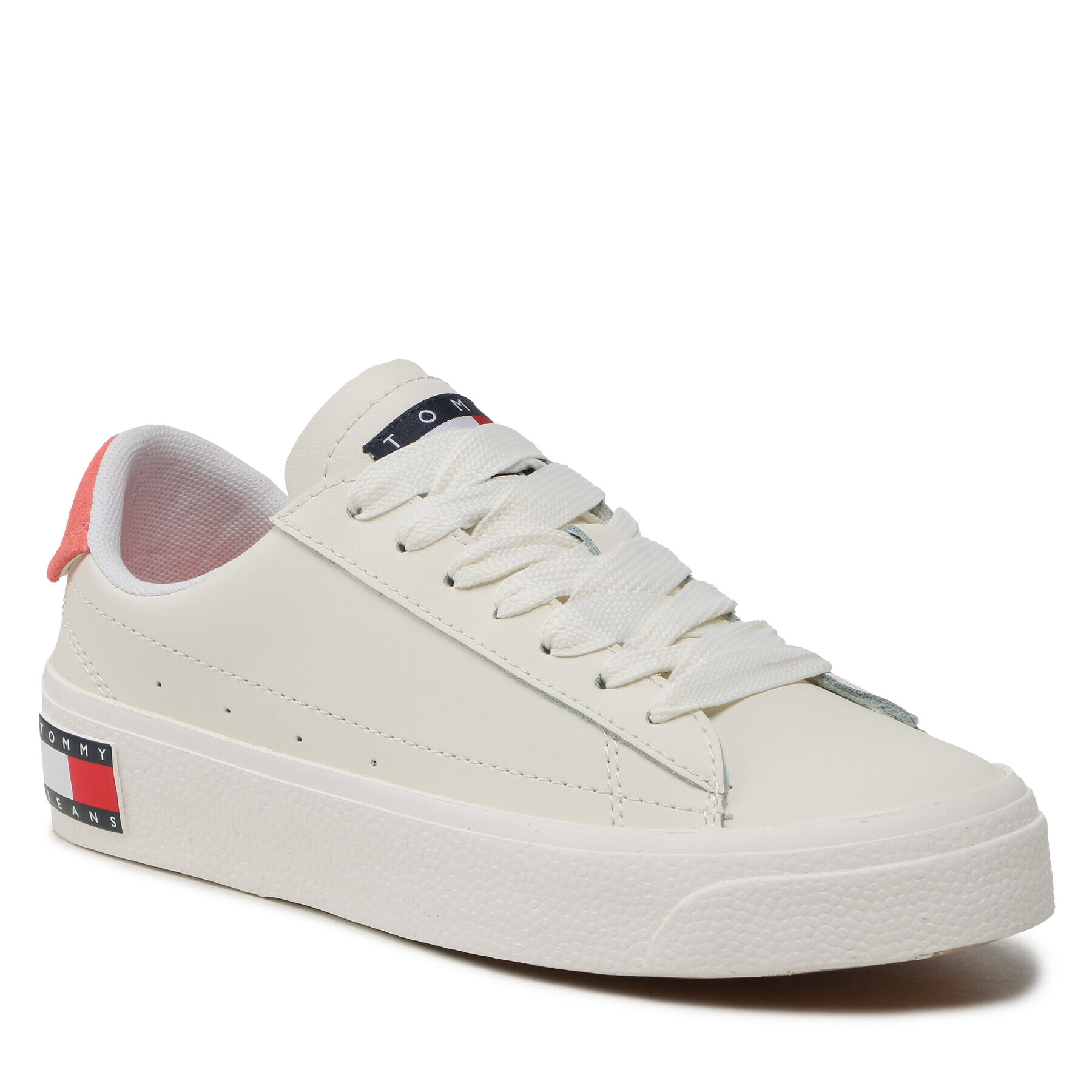 Tommy Jeans Sneakersy Tjw Leather Vulc. Flatform EN0EN02203 Écru - Pepit.sk