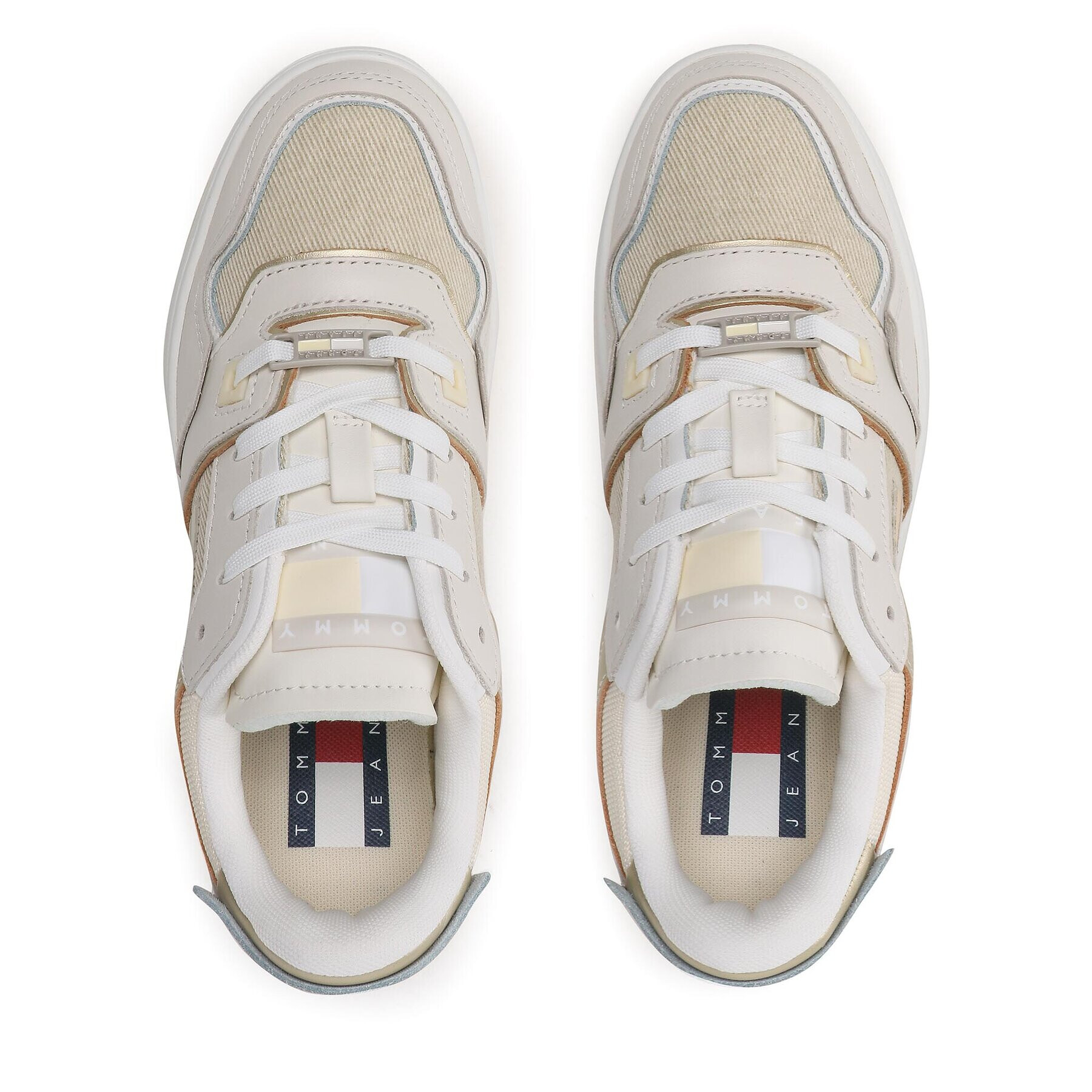 Tommy Jeans Sneakersy Tjw Retro Basket EN0EN02356 Écru - Pepit.sk