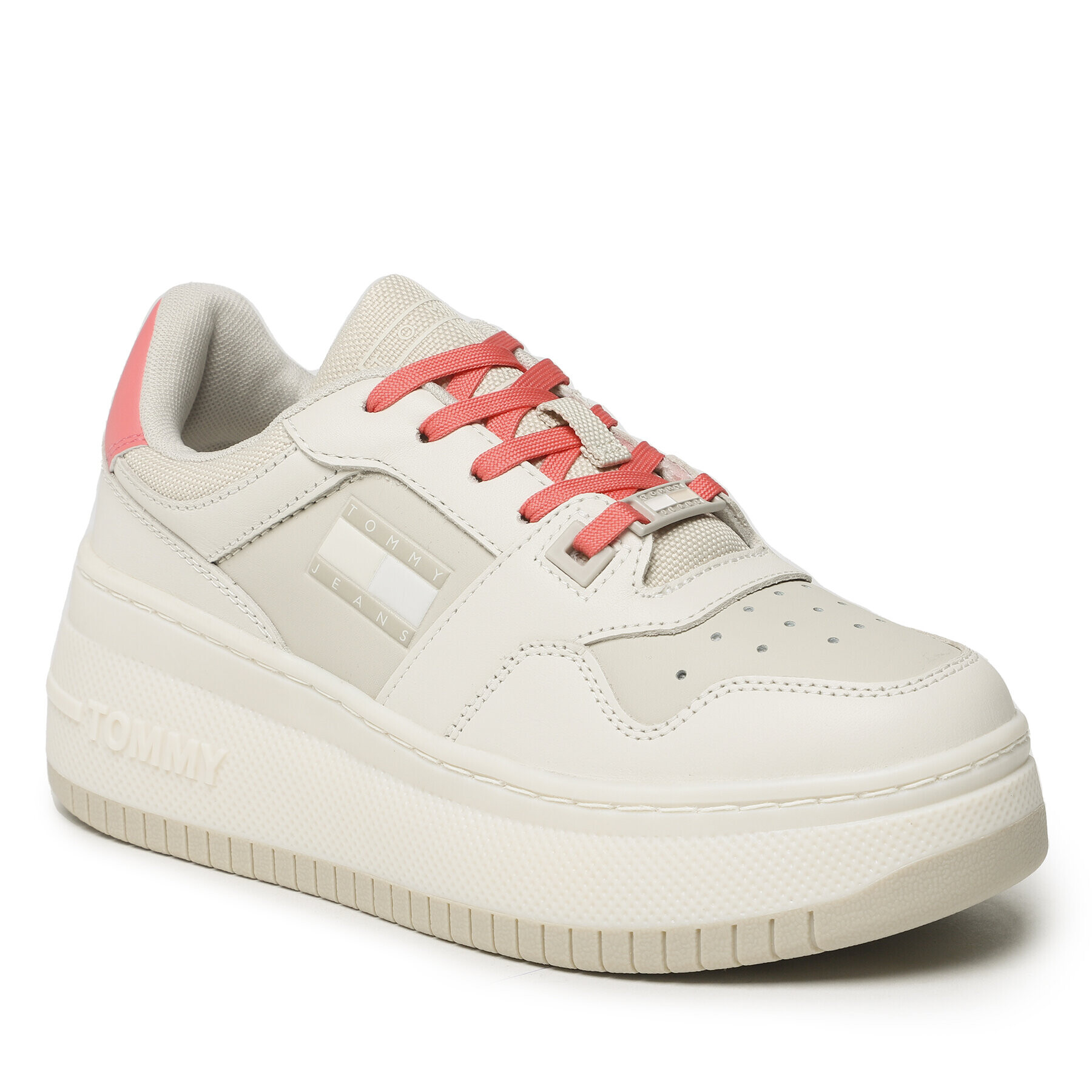 Tommy Jeans Sneakersy Tjw Retro Basket Flatform Mix EN0EN02208 Béžová - Pepit.sk