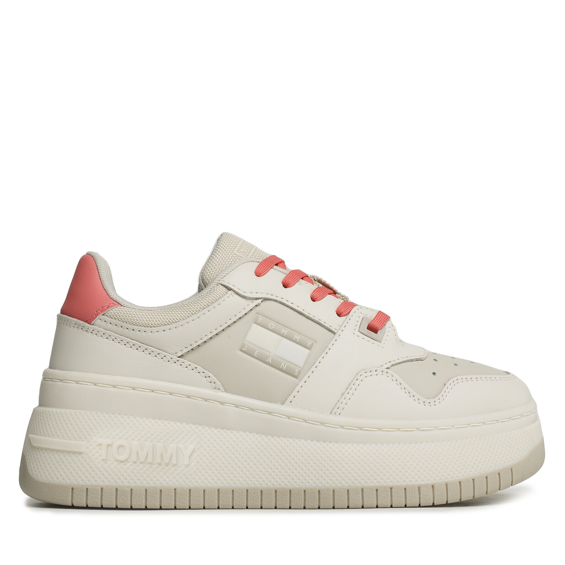 Tommy Jeans Sneakersy Tjw Retro Basket Flatform Mix EN0EN02208 Béžová - Pepit.sk