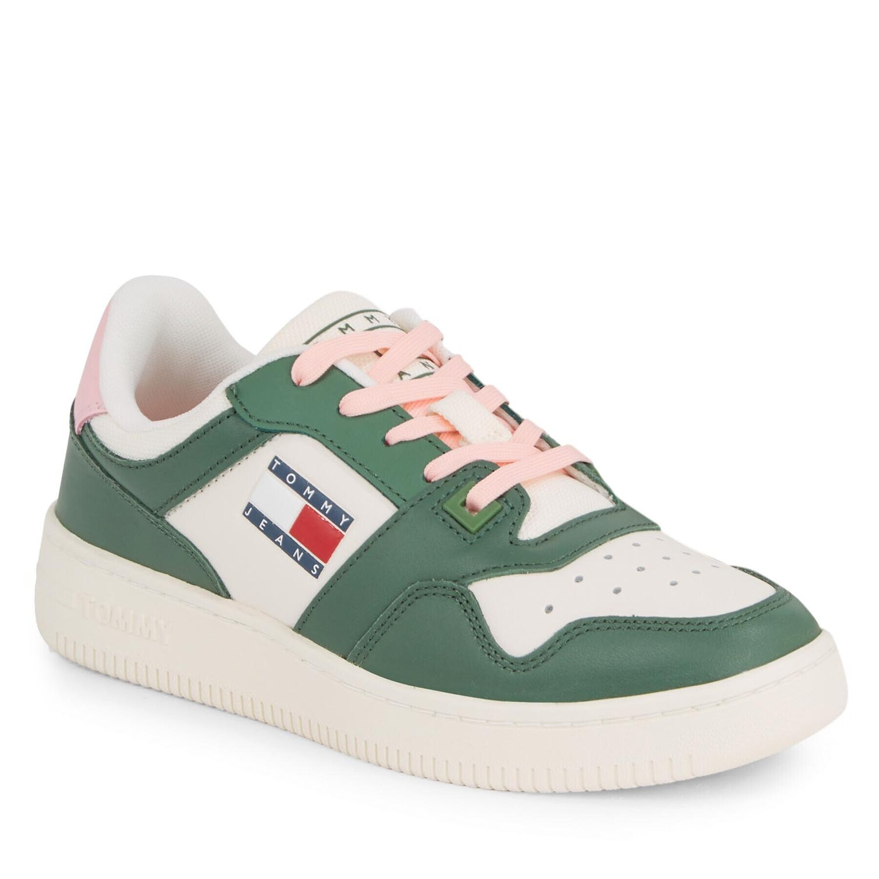 Tommy Jeans Sneakersy Tjw Retro Basket Leather Seasonal EN0EN02204 Zelená - Pepit.sk