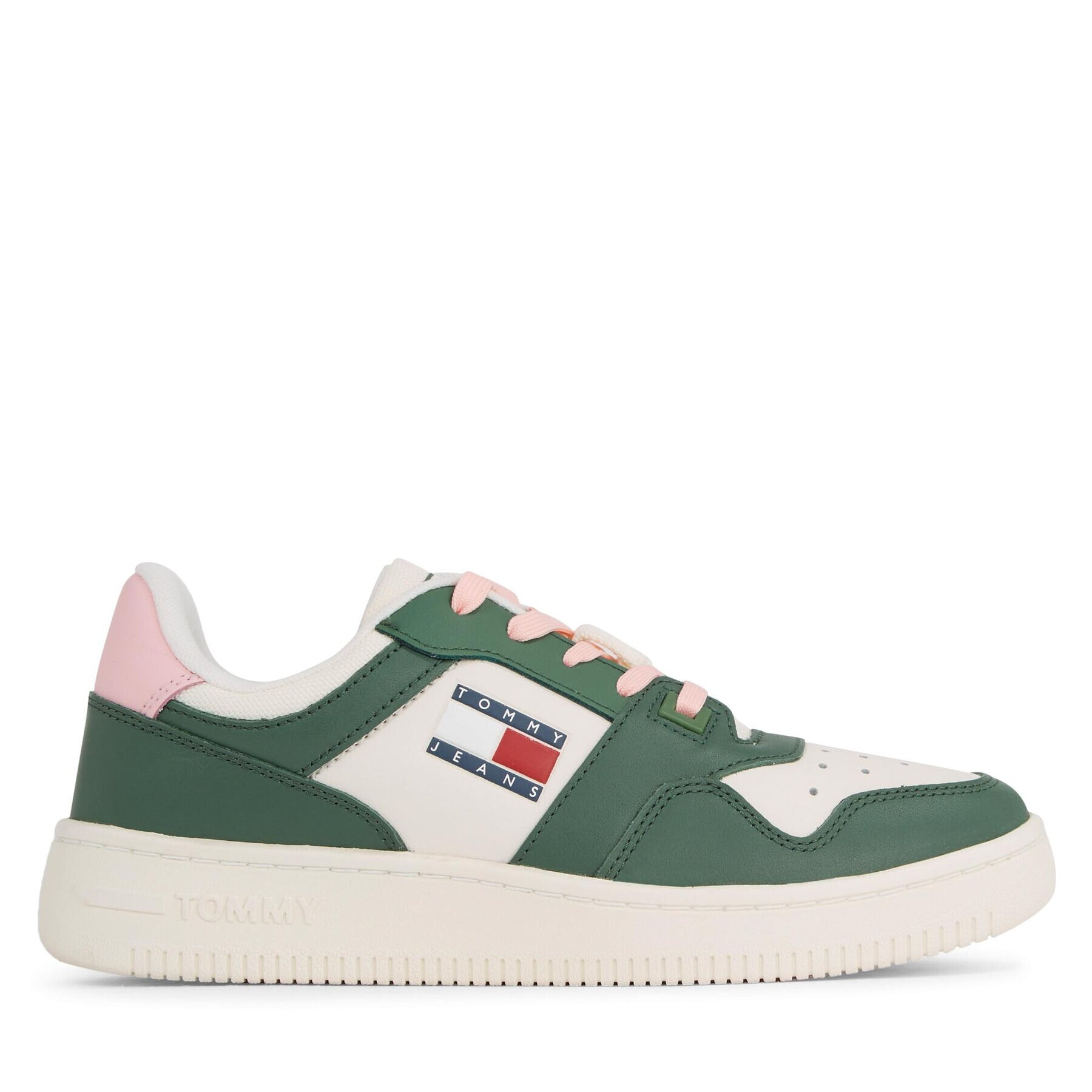 Tommy Jeans Sneakersy Tjw Retro Basket Leather Seasonal EN0EN02204 Zelená - Pepit.sk