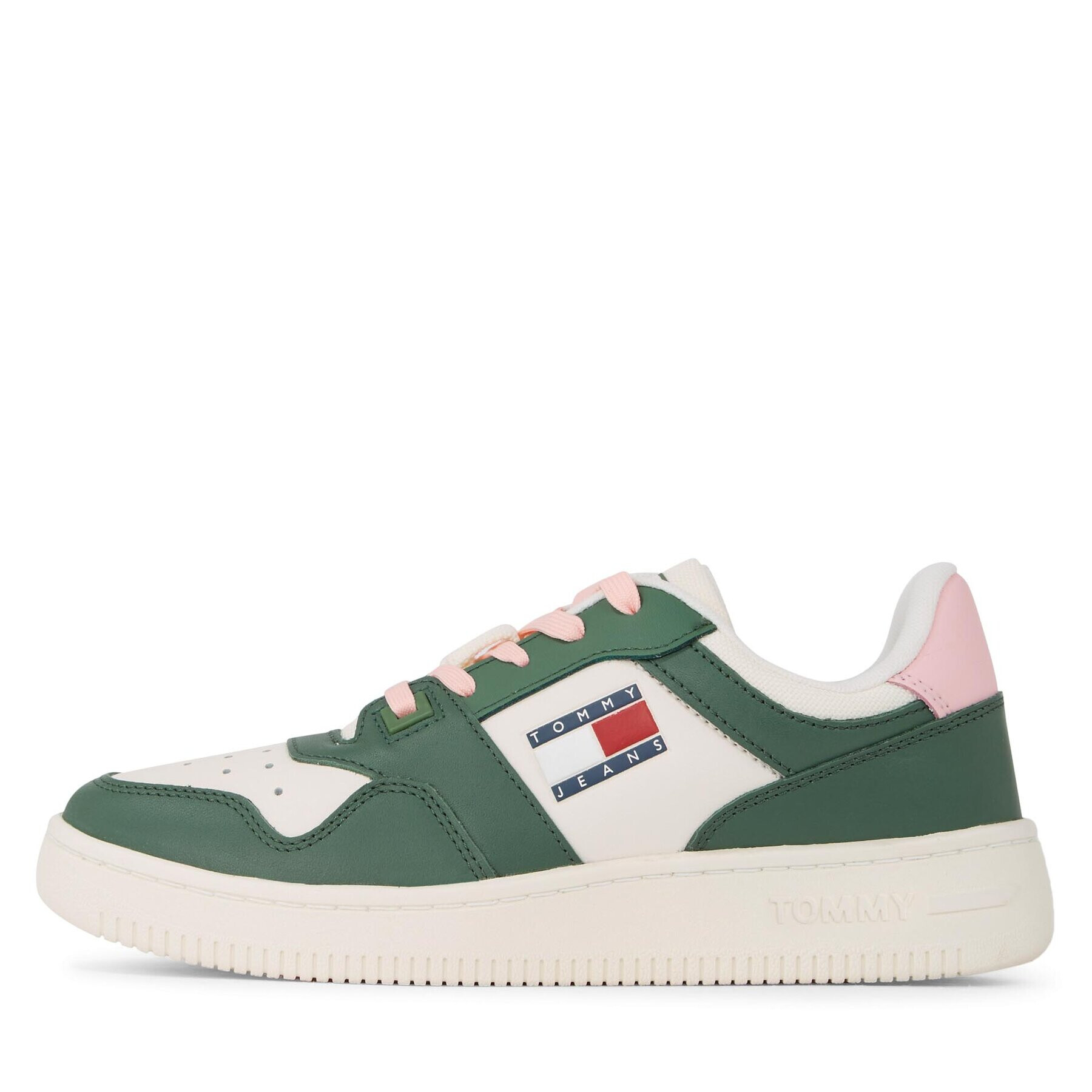 Tommy Jeans Sneakersy Tjw Retro Basket Leather Seasonal EN0EN02204 Zelená - Pepit.sk