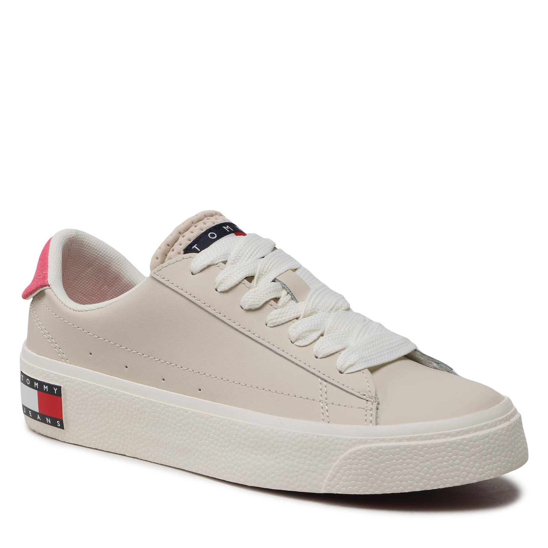 Tommy Jeans Sneakersy Vulcanized Leather EN0EN02030 Béžová - Pepit.sk