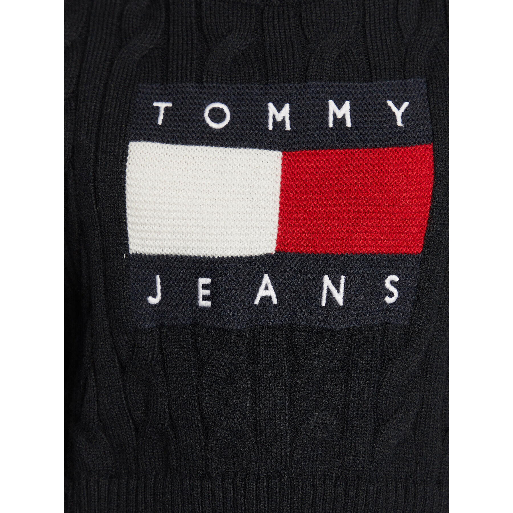 Tommy Jeans Sveter Center Flag DW0DW14261 Čierna Boxy Fit - Pepit.sk